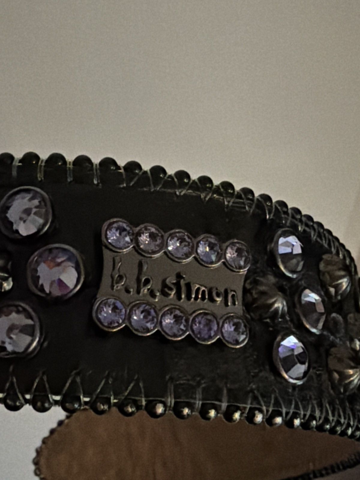 B.B. Simon B.B. Simon Multi Skull Belt Purple/Black Size 34 - 4 Thumbnail