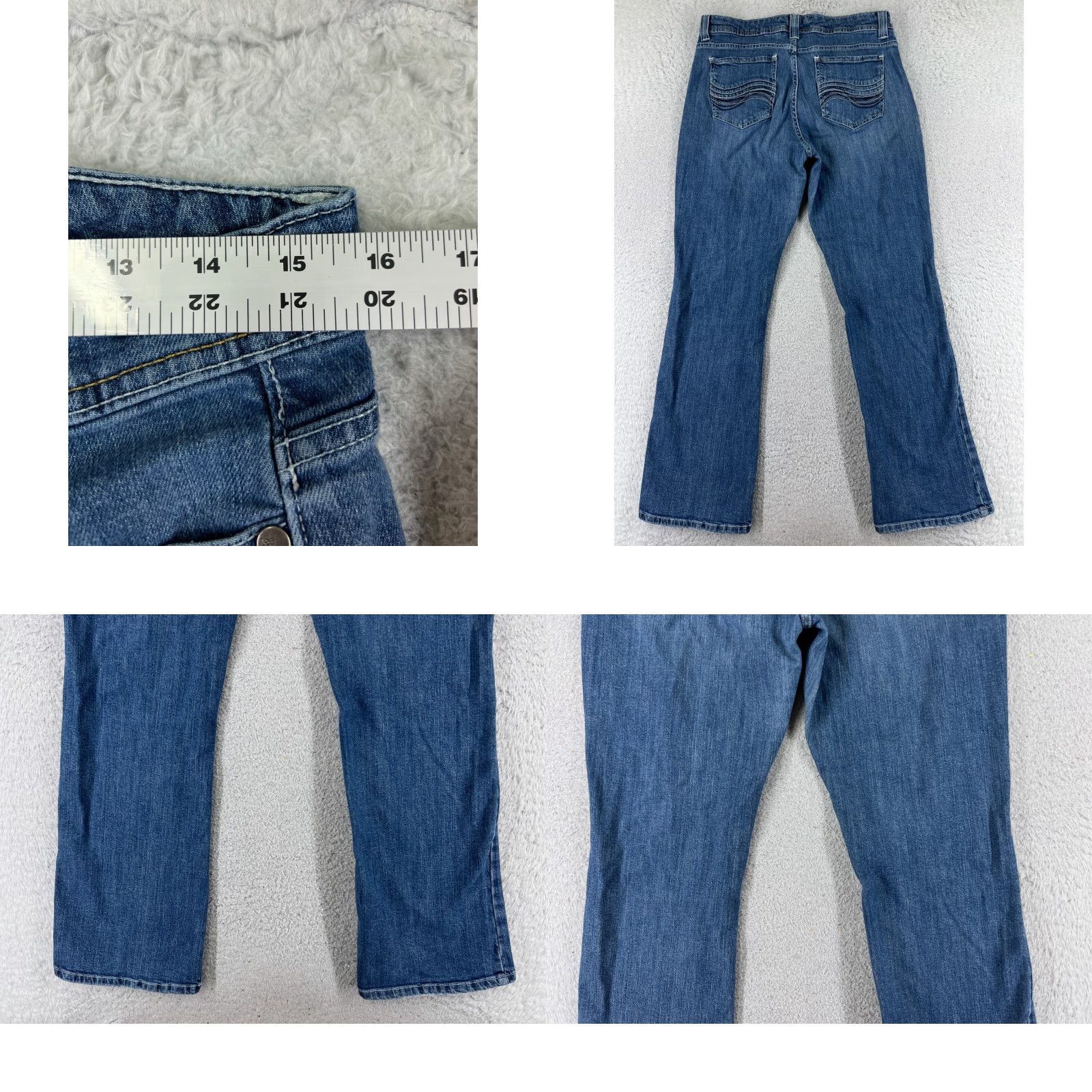 Lee Lee Jeans Women 12 Blue Denim Bootcut 30x30 Stretch Cotton Blend Regular Mid Rise Fall Spring Summer Men/Women? Size 34" / US 12 / IT 48 - 9 Thumbnail