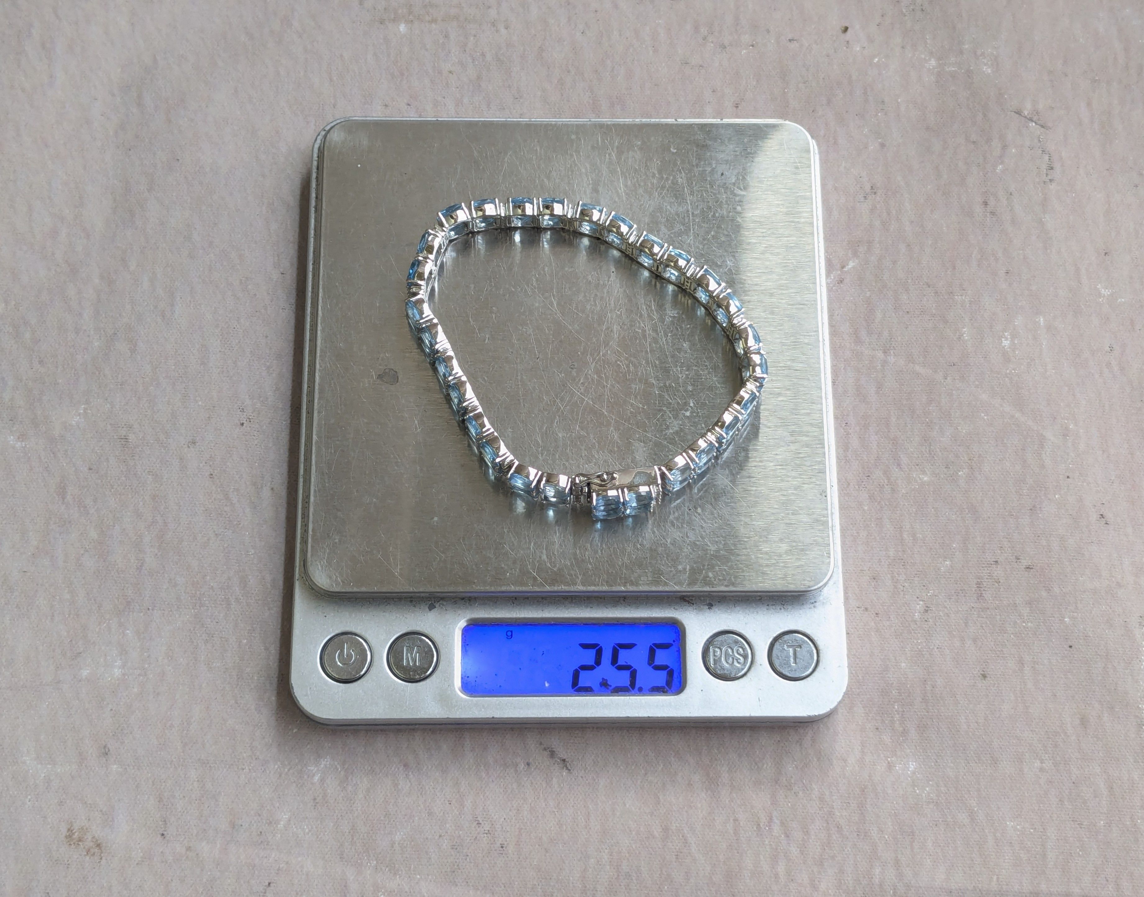 Jewelry Sterling Silver Tennis Bracelet Blue Topaz Oval 7.5 Size ONE SIZE - 11 Thumbnail