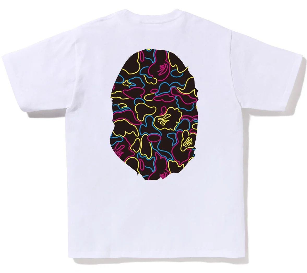 Bape A BATHING APE NEON CAMO BIG APE HEAD TEE Size US XL / EU 56 / 4 - 2 Thumbnail