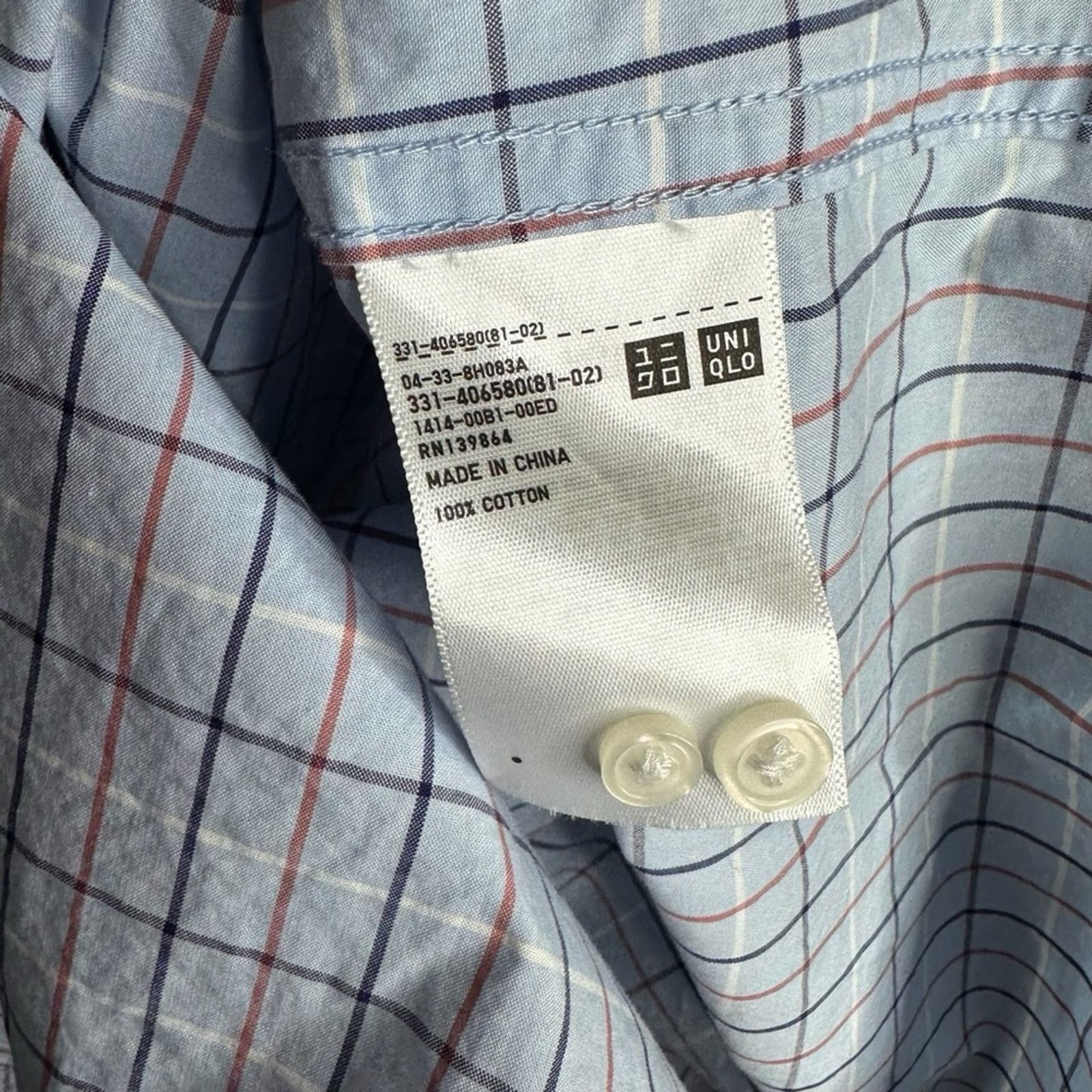Uniqlo Uniqlo Blue Button Down Check Shirt XL Size US XL / EU 56 / 4 - 6 Thumbnail