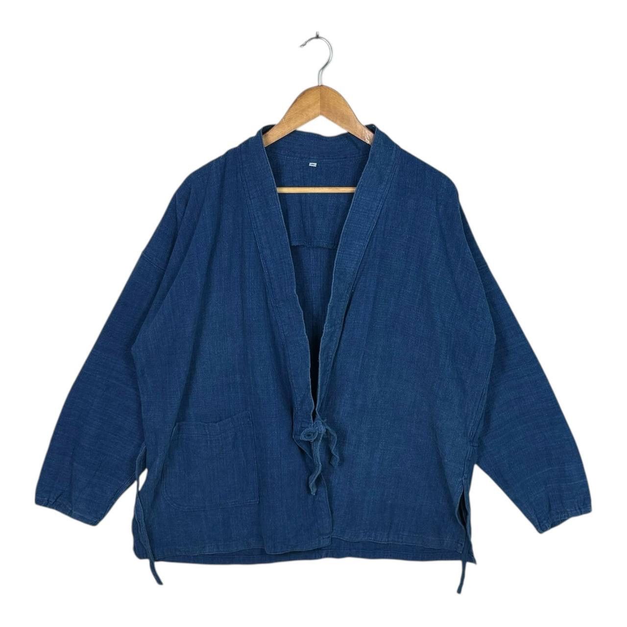 Indigo Vintage 80s Indigo Japanese Noragi Jacket Blue Kimono Hanten Size US M / EU 48-50 / 2 - 1 Thumbnail