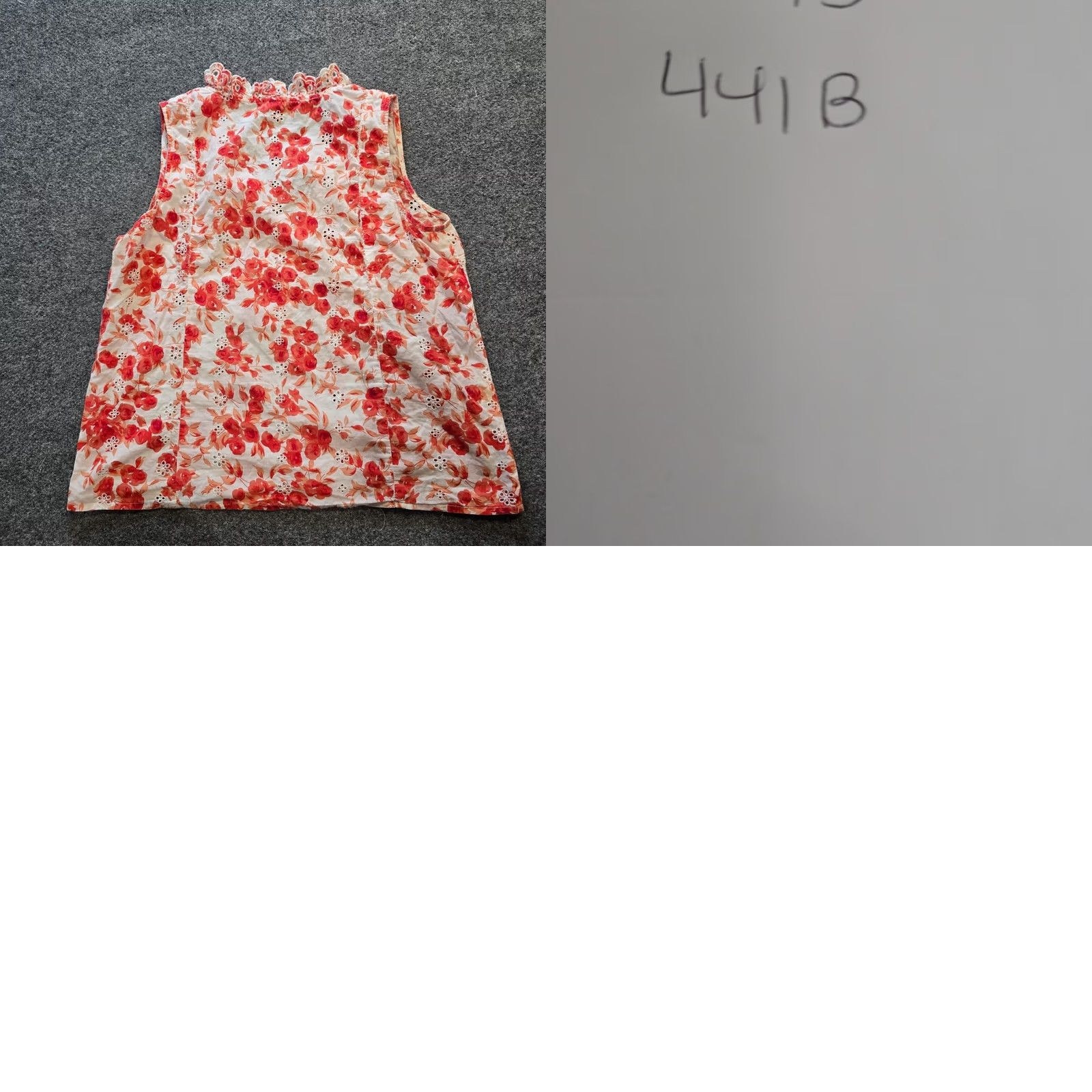 Vintage Jennifer Grace Top Womens XL Orange Floral Eyelet Lace Sleeveless Boho Casual Shirt Blouse Women Bohemian Peasant Summer Spring Regular Size XL / US 12-14 / IT 48-50 - 8 Thumbnail