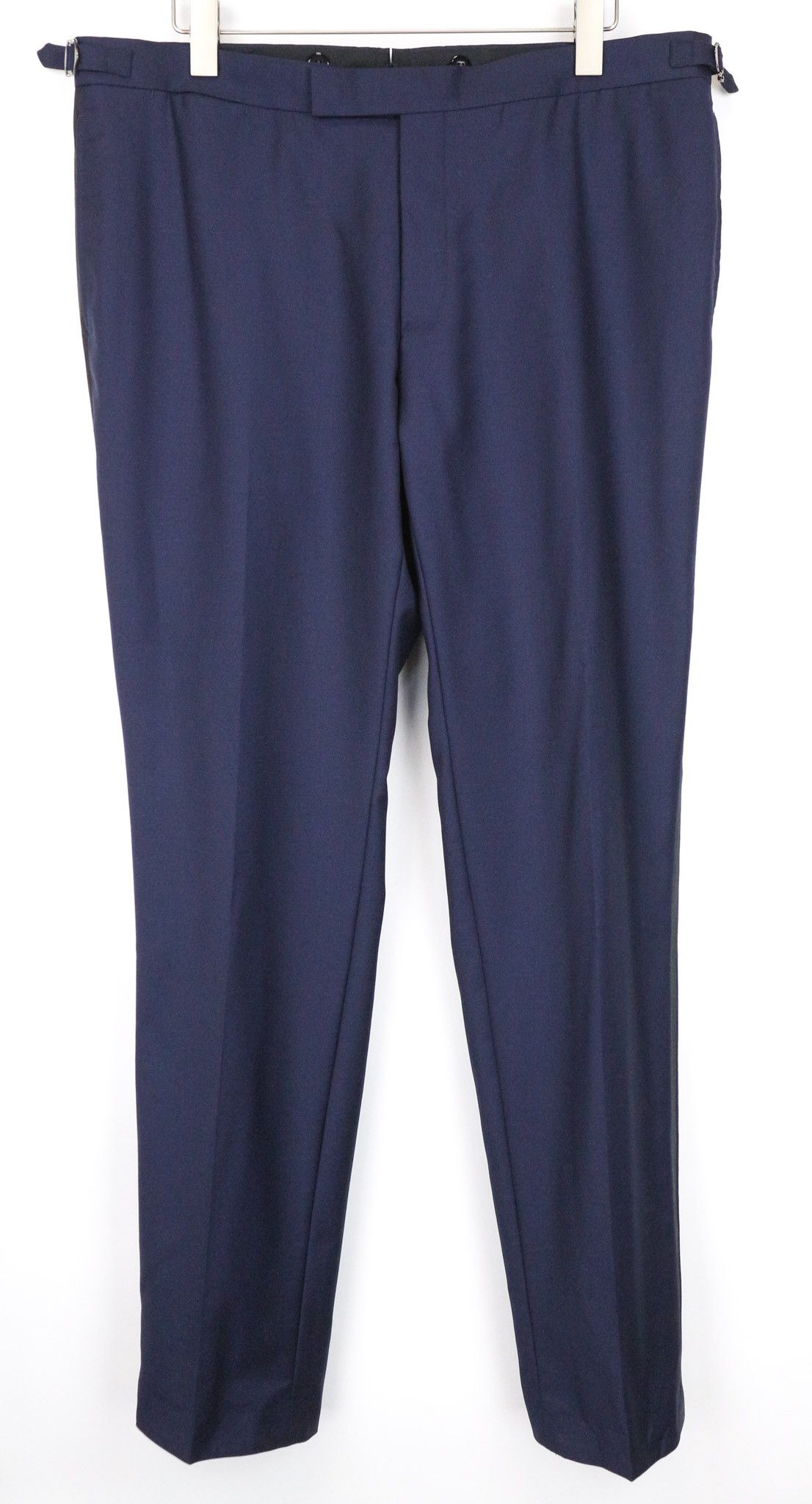 Suitsupply BRESCIA TUX UK46R Blue Wool Melange Trousers 75252 Size 46R - 1 Thumbnail