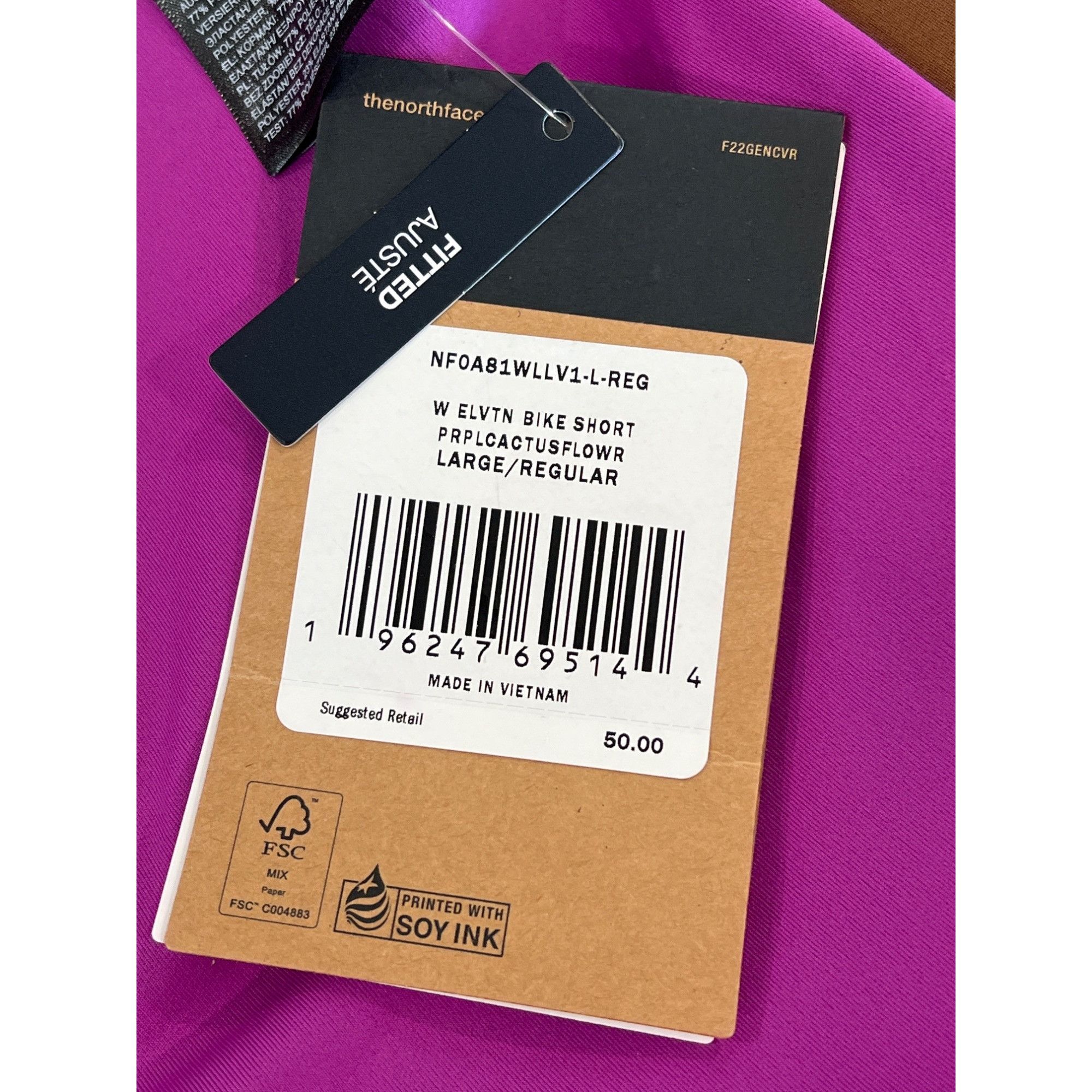 The North Face The North Face Womens Elvta Bike Shorts L Purple High-Waist Size 30" / US 8 / IT 44 - 4 Thumbnail