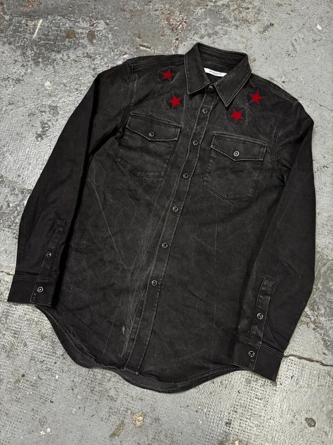 Givenchy FW2017 Givenchy Stars Black Denim Shirt Size US S / EU 44-46 / 1 - 3 Thumbnail