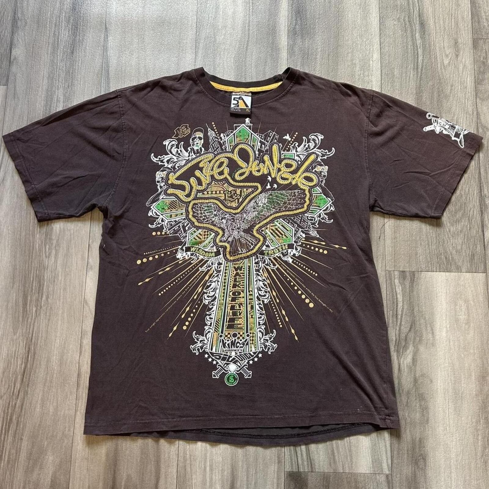 Affliction Vintage y2k Brown Graphic t shirt size XL 5ive jungle Size US XL / EU 56 / 4 - 1 Thumbnail