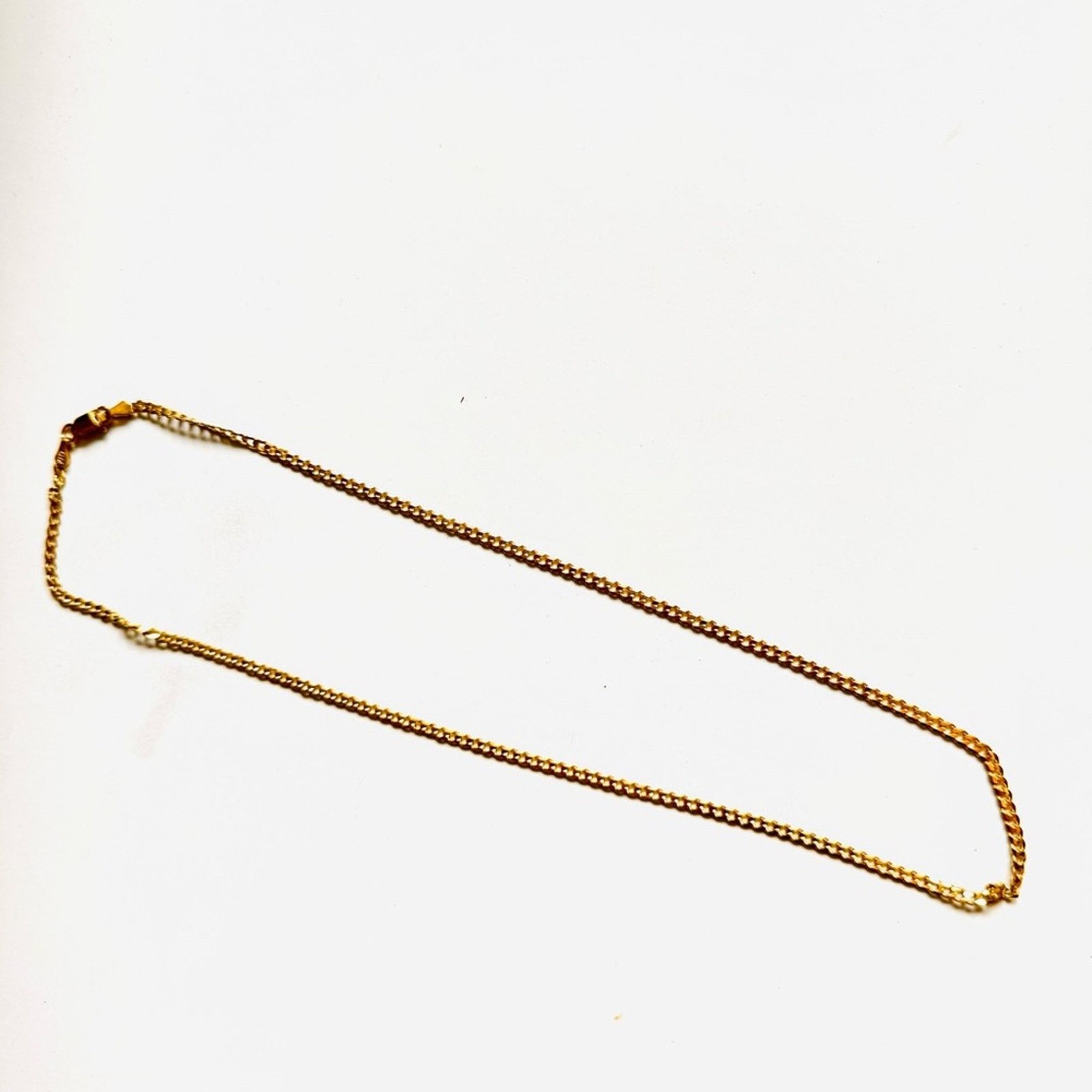 Sterling Silver NEW 14 Gold Plated 18” Chain Cuban Link Diamond Cut Necklace Size ONE SIZE - 13 Thumbnail
