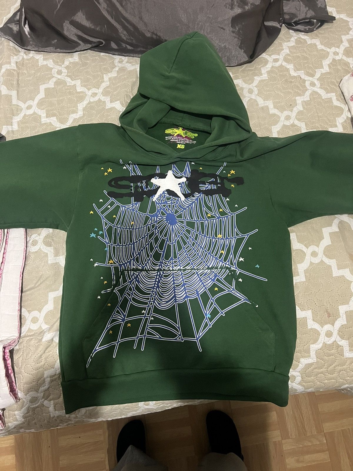 image of Spider Worldwide Sp5Der Worldwide Web Hoodie in Green, Men's (Size XS)