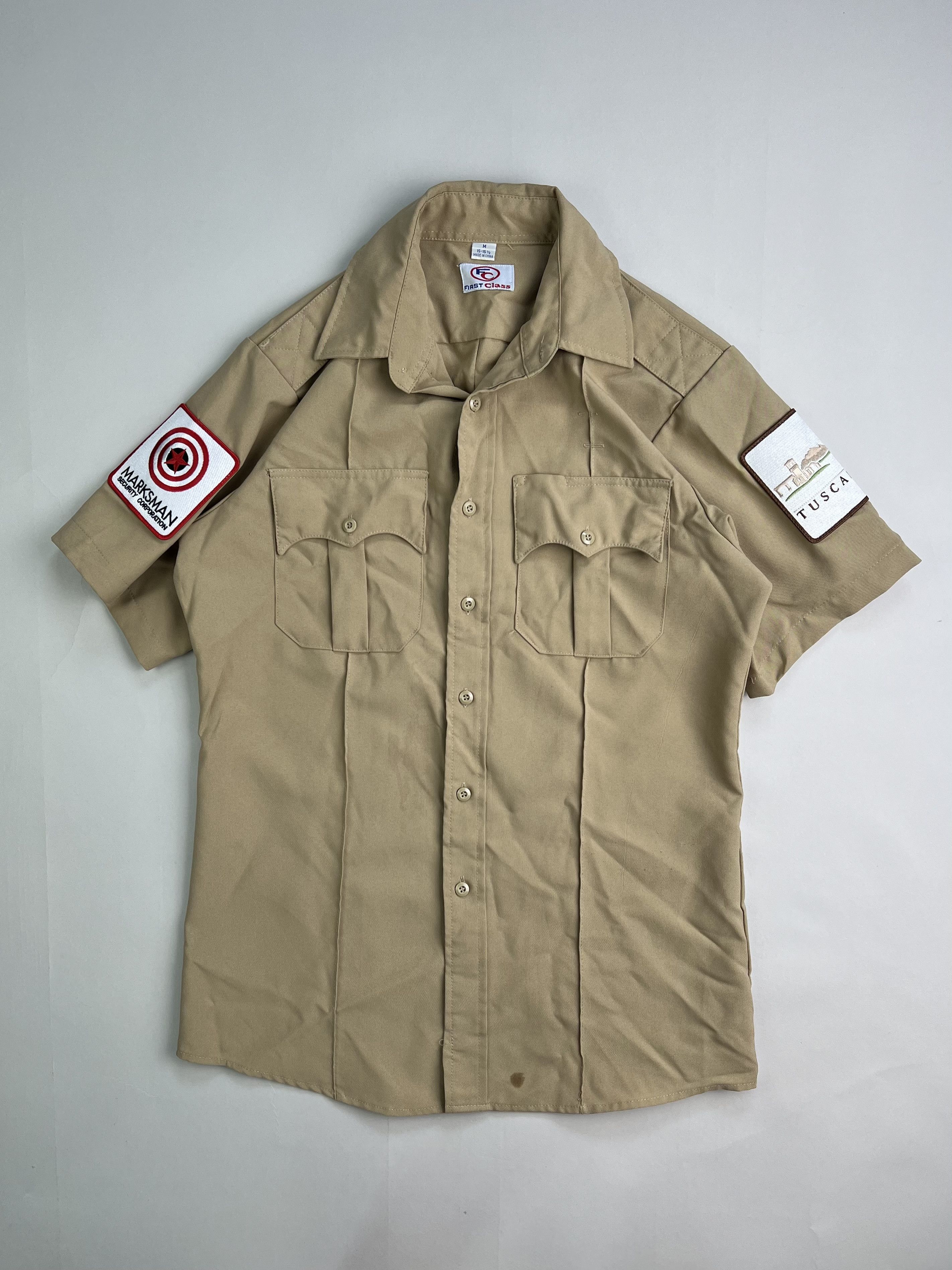 Vintage Vintage Marksman Security Work Shirt Khaki Beige Medium Size US M / EU 48-50 / 2 - 1 Thumbnail