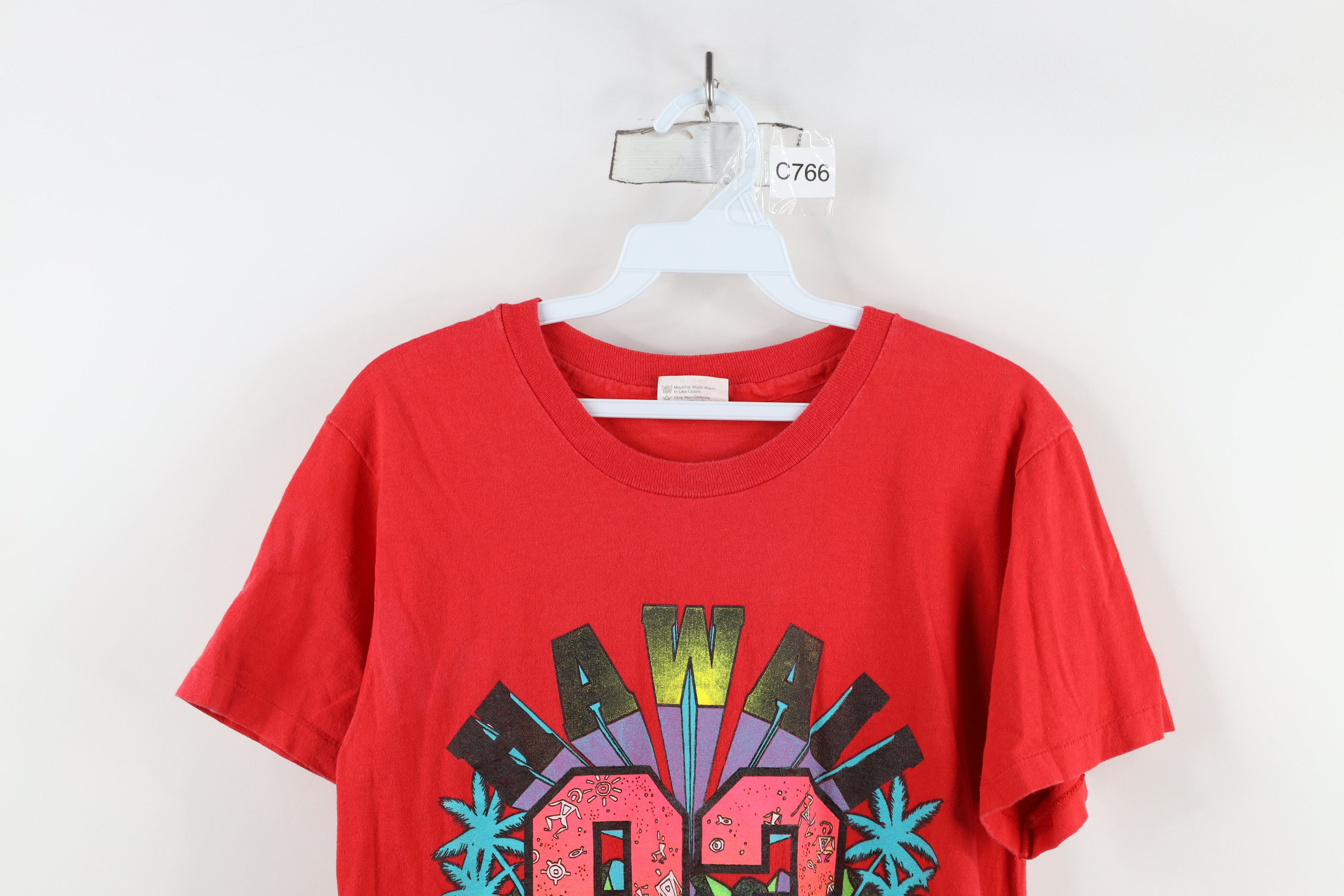 Vintage Vintage 90s Streetwear Hawaii Surfing T-Shirt Red USA Size M / US 6-8 / IT 42-44 - 2 Thumbnail