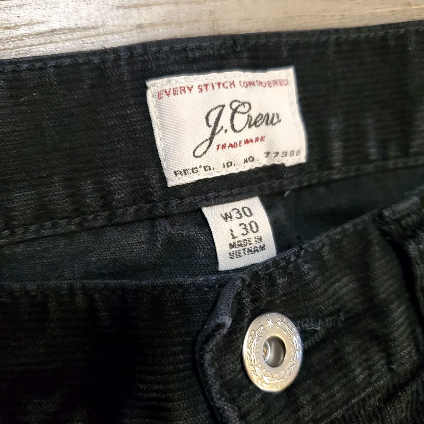 J.Crew J Crew 484 Pants Mens 30x28 Black Corduroy Slim Fit Cotton Stretch Casual G7128 Size US 30 / EU 46 - 4 Thumbnail