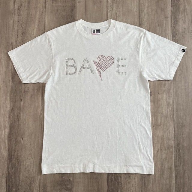 Bape × Swarovski Swarovski BAPE Heart Logo T-Shirt a bathing ape NIGO Size US M / EU 48-50 / 2 - 2 Thumbnail