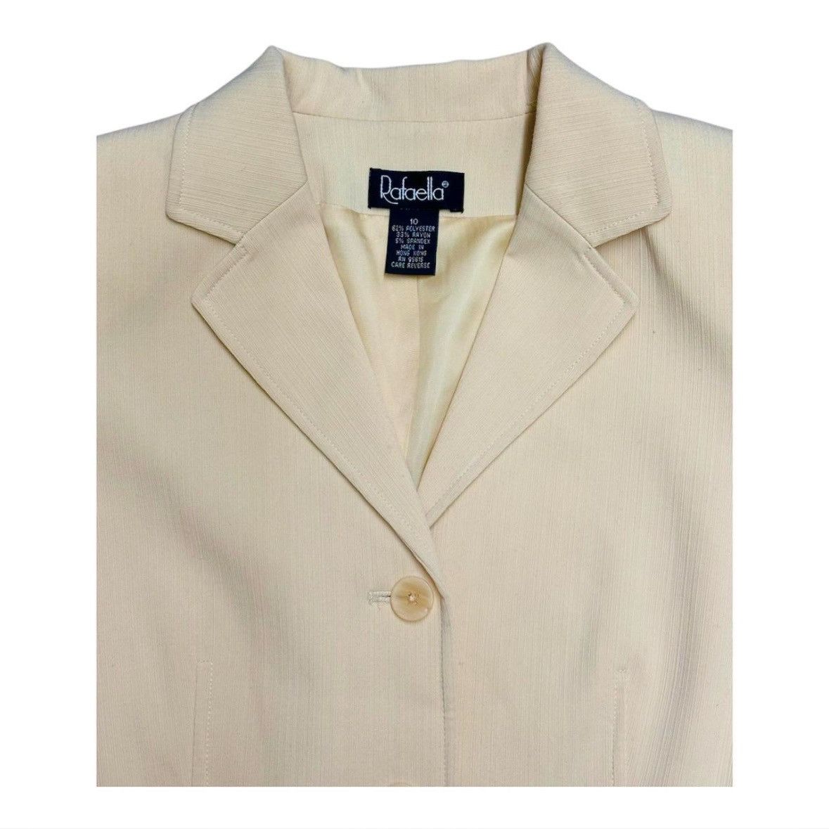Vintage Vintage 90s Refaella Cream Beige Blazer Jacket Women Size 10 Size L / US 10 / IT 46 - 3 Thumbnail