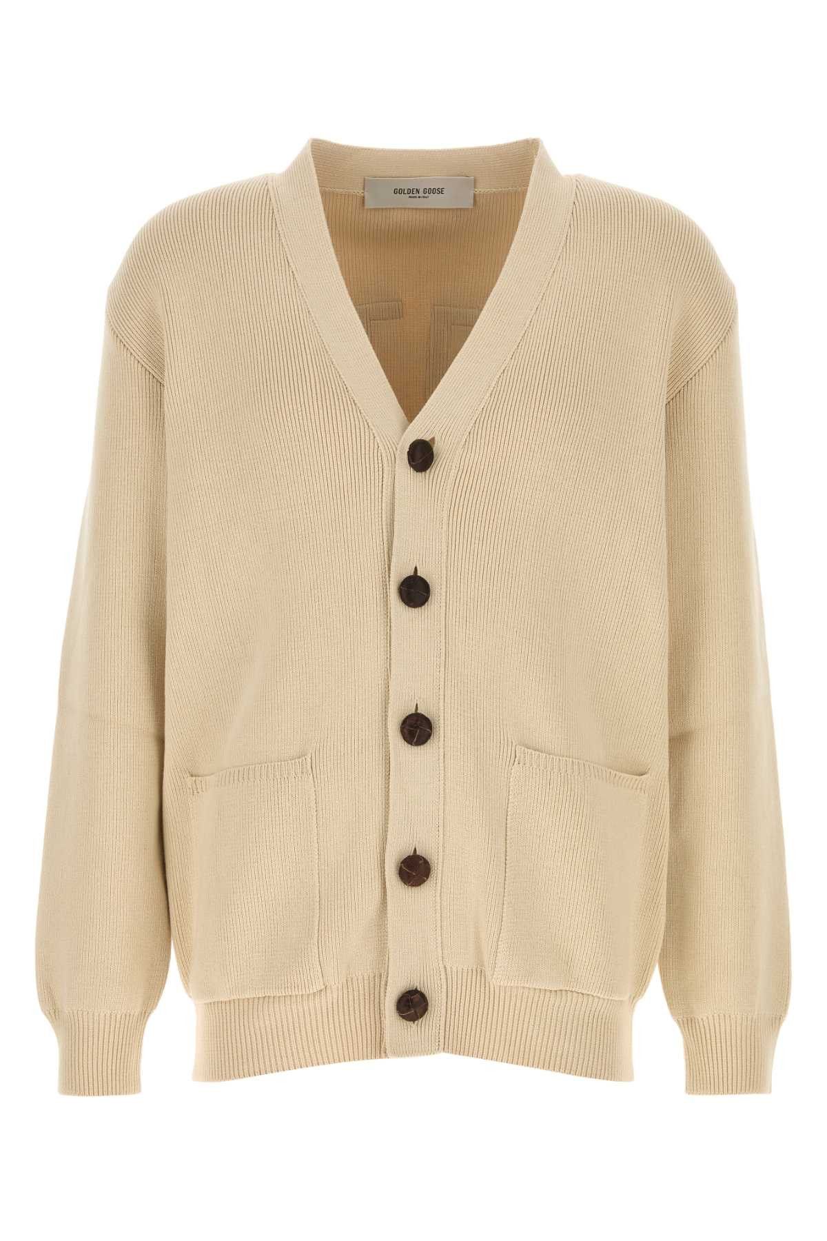 Golden Goose Beige Stretch Cotton Blend Cardigan Size US XL / EU 56 / 4 - 1 Thumbnail