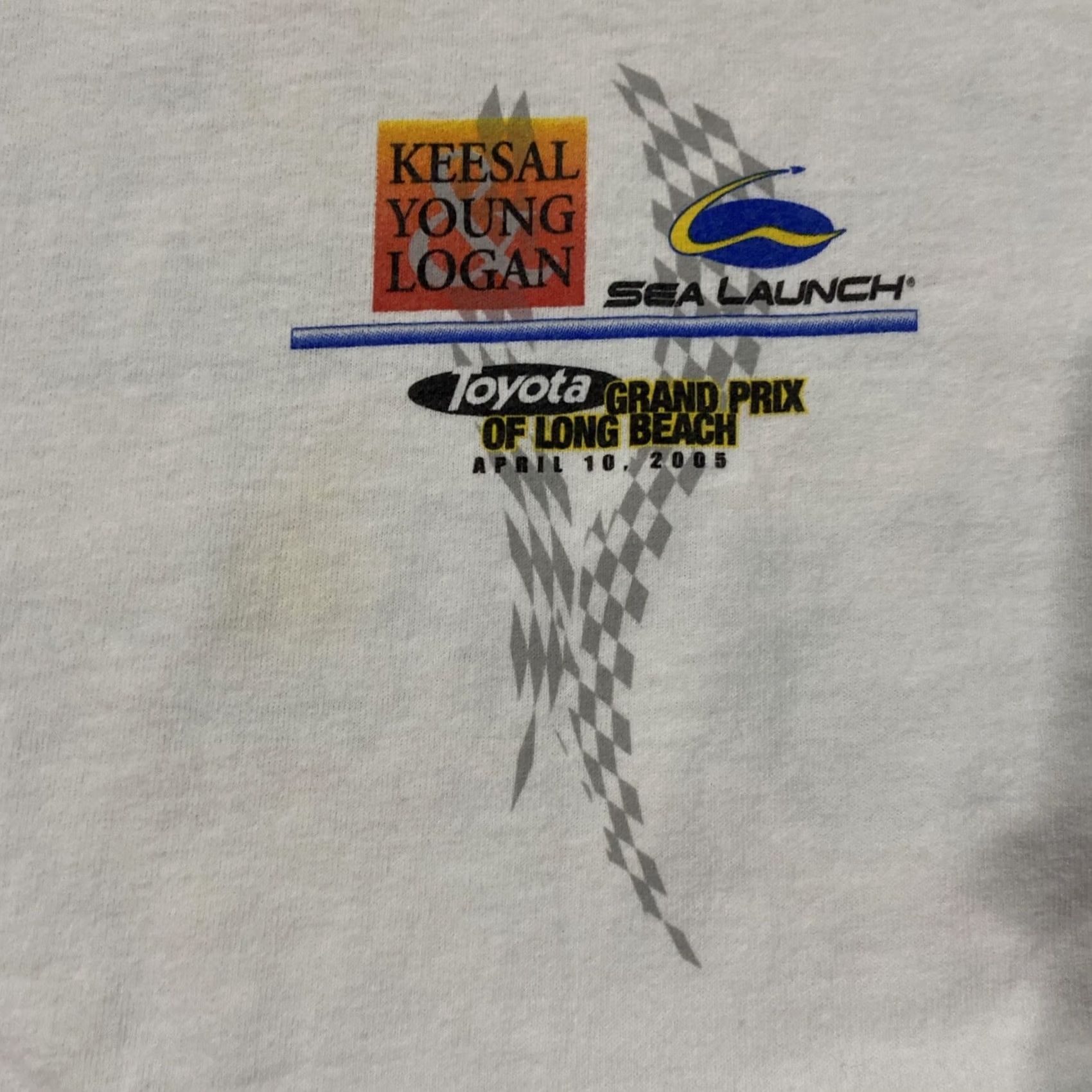 Hanes VINTAGE Hanes Grand Prix Shirt Mens S 2005 Long Beach White Cotton Graphic Print Short Sleeve Crew Neck Cars Double-Sided Mens Size US S / EU 44-46 / 1 - 2 Thumbnail