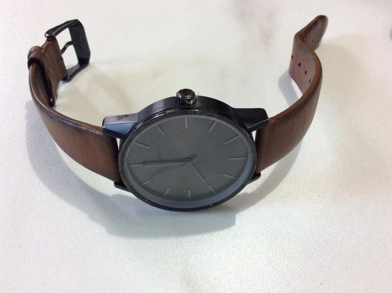 Designer Unknown black dial brown leather strap watch Size ONE SIZE - 5 Thumbnail