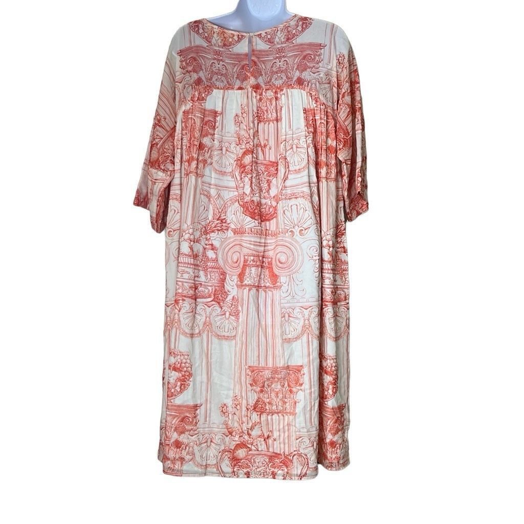Mara Hoffman Mara Hoffman XXS Harrietta Dress White Orange Architectural Size XXS / US 00 / IT 34 - 2 Thumbnail