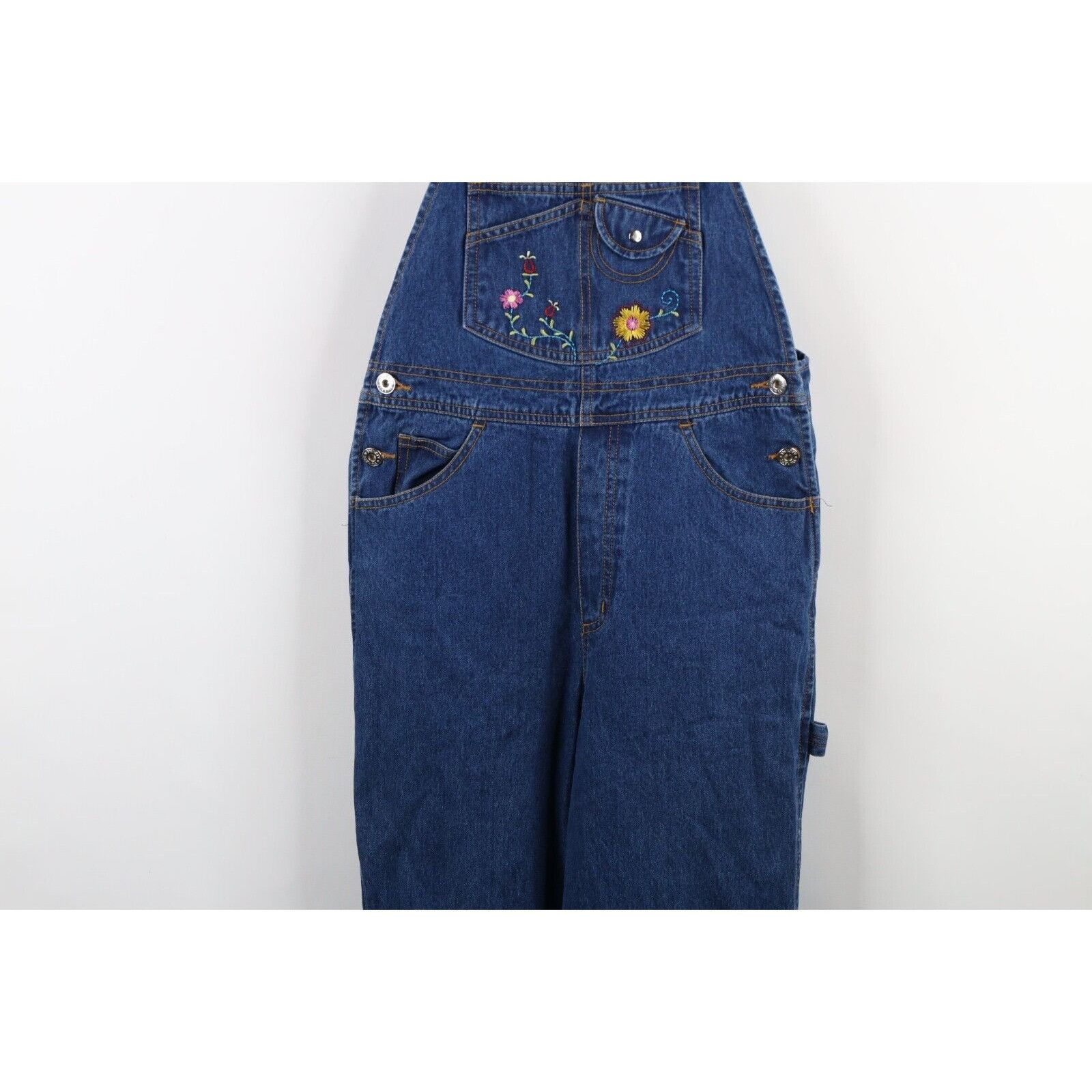 Vintage Vintage 90s Looney Tunes Tweety Bird Flower Denim Overalls Size 34" / US 12 / IT 48 - 3 Thumbnail