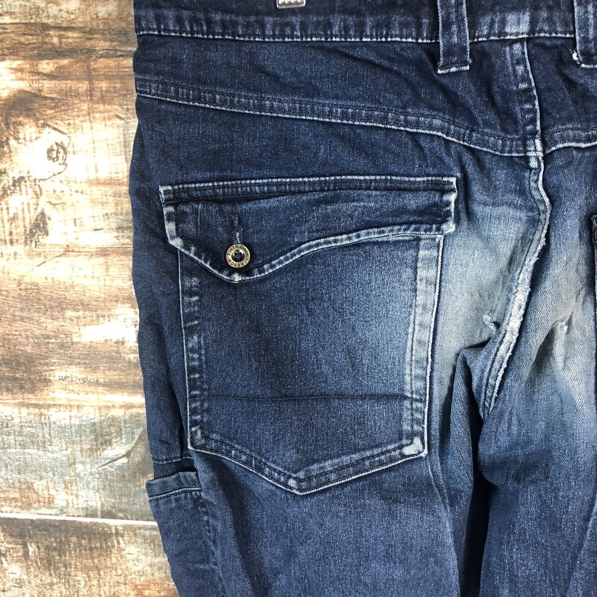 Japanese Brand Field Core Blue Distressed Denim Pants #A2115 Size US 35 - 22 Thumbnail