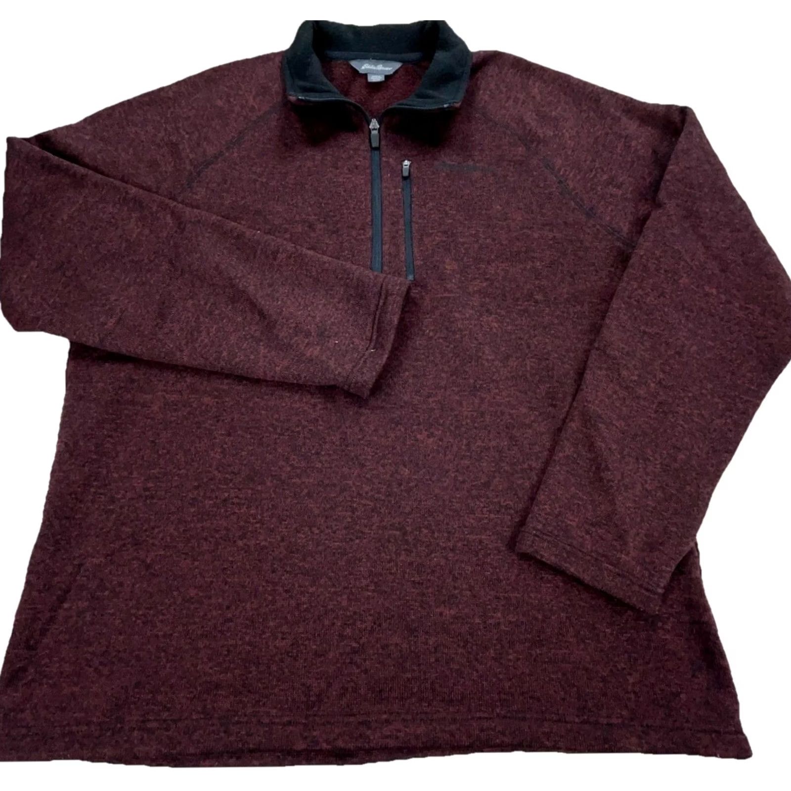 Eddie Bauer Eddie Bauer Sweater Men XL Maroon Pullover 1/4 Zip Knit Mock Neck Zip Embroidered Logo Classic Modern Size US XL / EU 56 / 4 - 2 Thumbnail