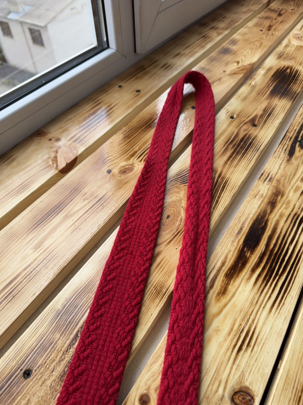 Japanese Brand Vintage 70s Archive Red Knit Wool Tie Ivy Preppy Classic Size ONE SIZE - 4 Thumbnail
