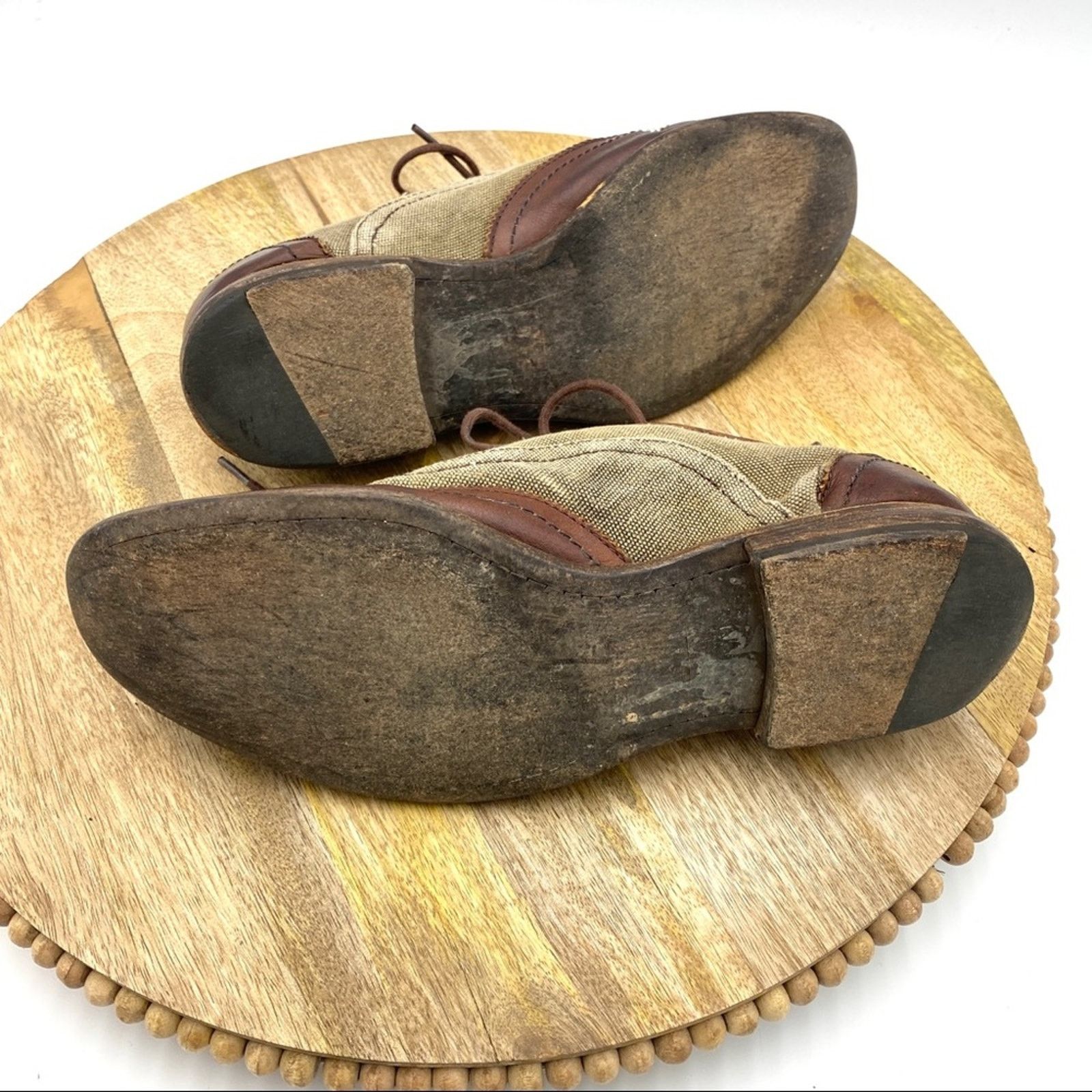 Frye Frye Harvey Canvas Oxfords Leather Wing Tips Size US 8 / EU 41 - 8 Thumbnail
