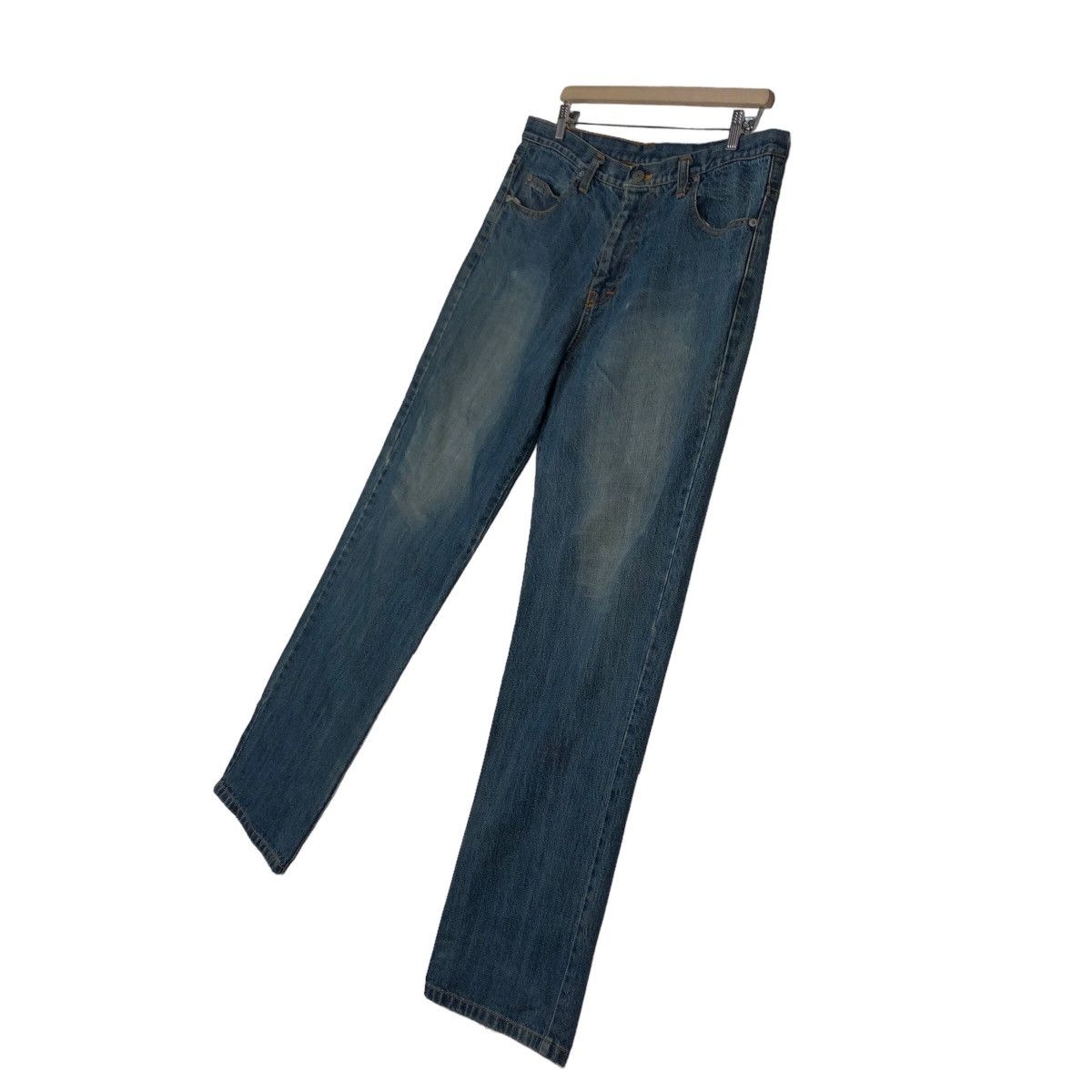 Japanese Brand 🔥Addnine Genuine Garment Denim Jeans Cross Big Logo Pocket Size US 35 - 3 Thumbnail