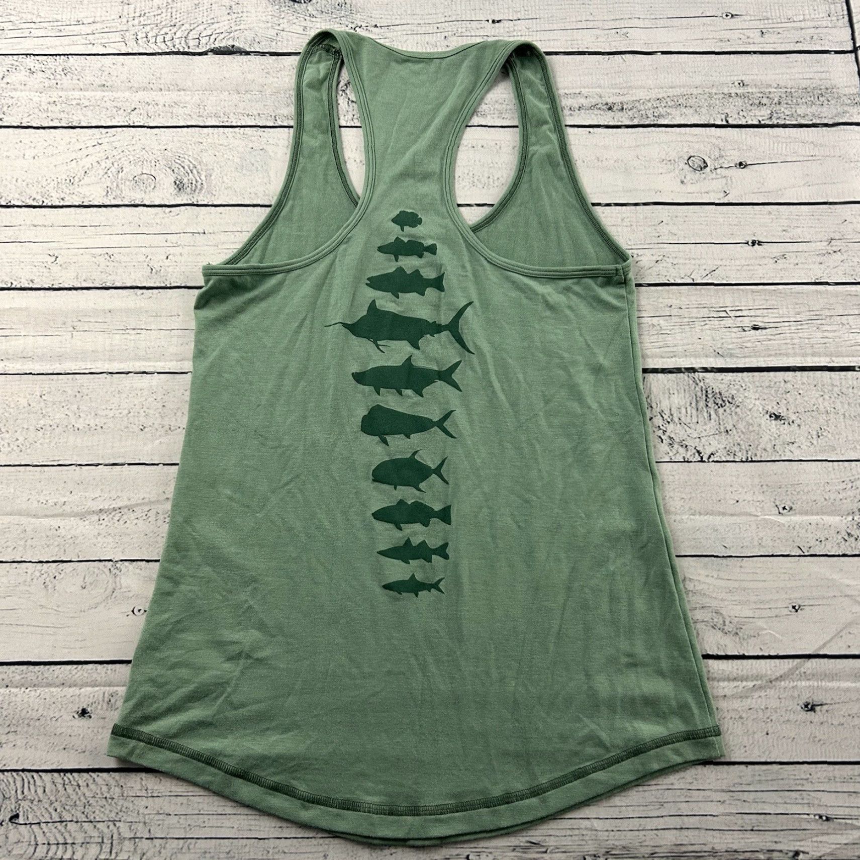 Vintage RepYourWater Tank Top Shirt Women's M Green Sleeveless Racerback Back Activewear Beach Size M / US 6-8 / IT 42-44 - 6 Thumbnail