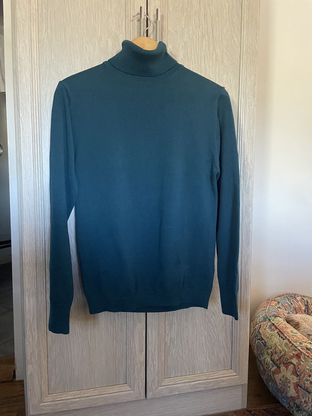 H&M Teal Blue Cotton Jersey Turtleneck Size US S / EU 44-46 / 1 - 1 Thumbnail