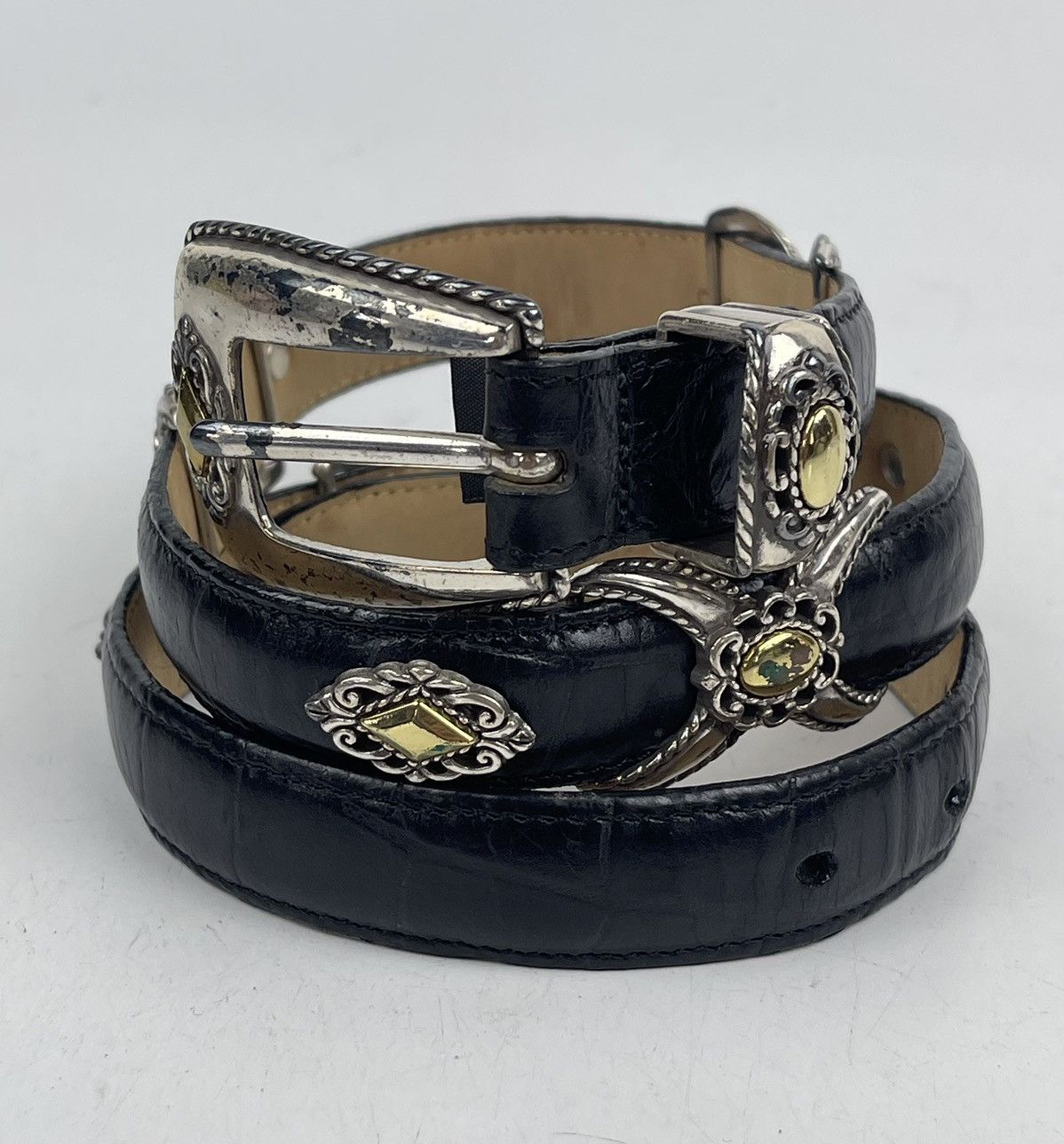 Brighton vintage studded leather belt tc27 Size 30 - 1 Thumbnail