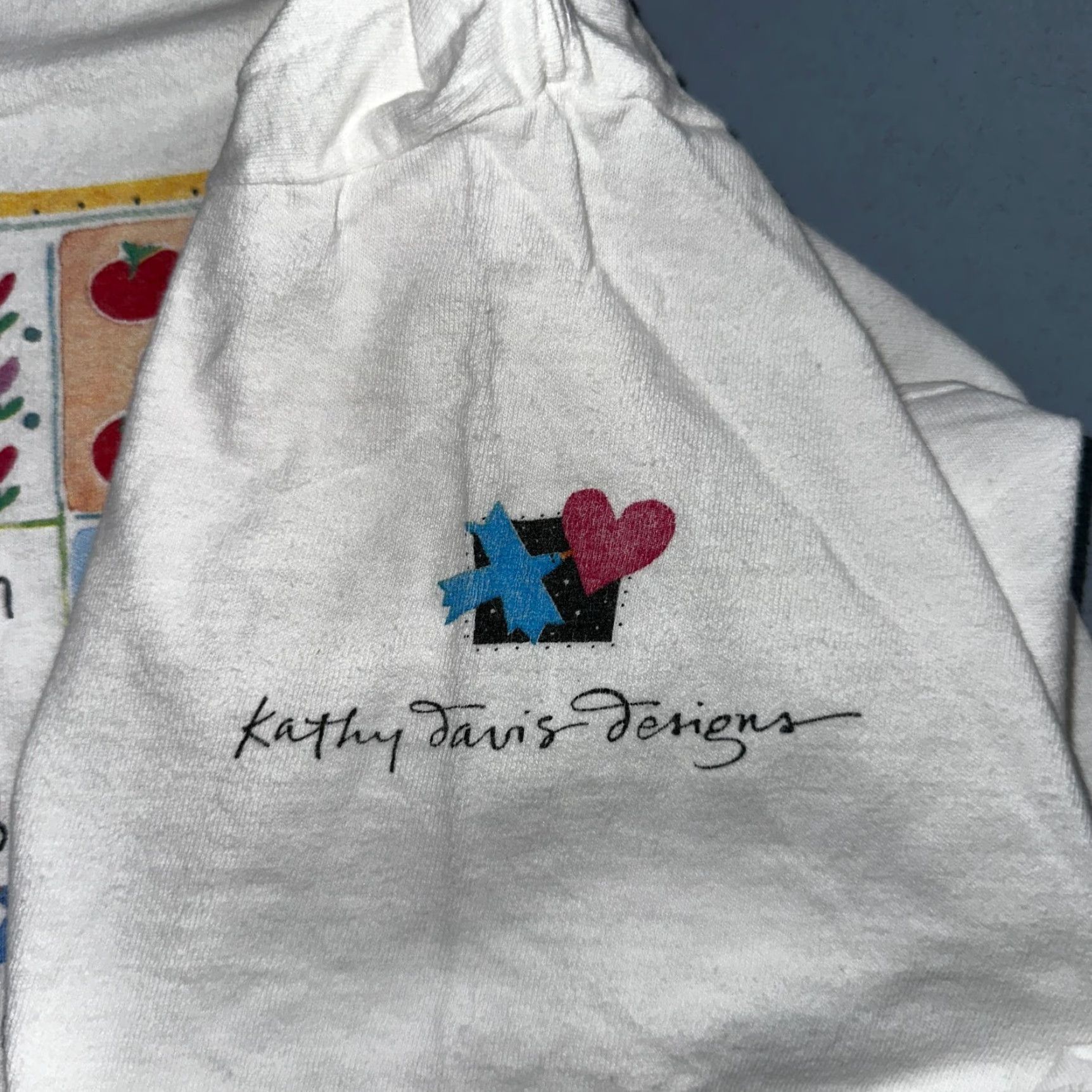 Vintage VINTAGE Kathy Davis Designs T-Shirt Men Large White Graphic Print 90s Hipster Single Stitch Size US L / EU 52-54 / 3 - 5 Thumbnail