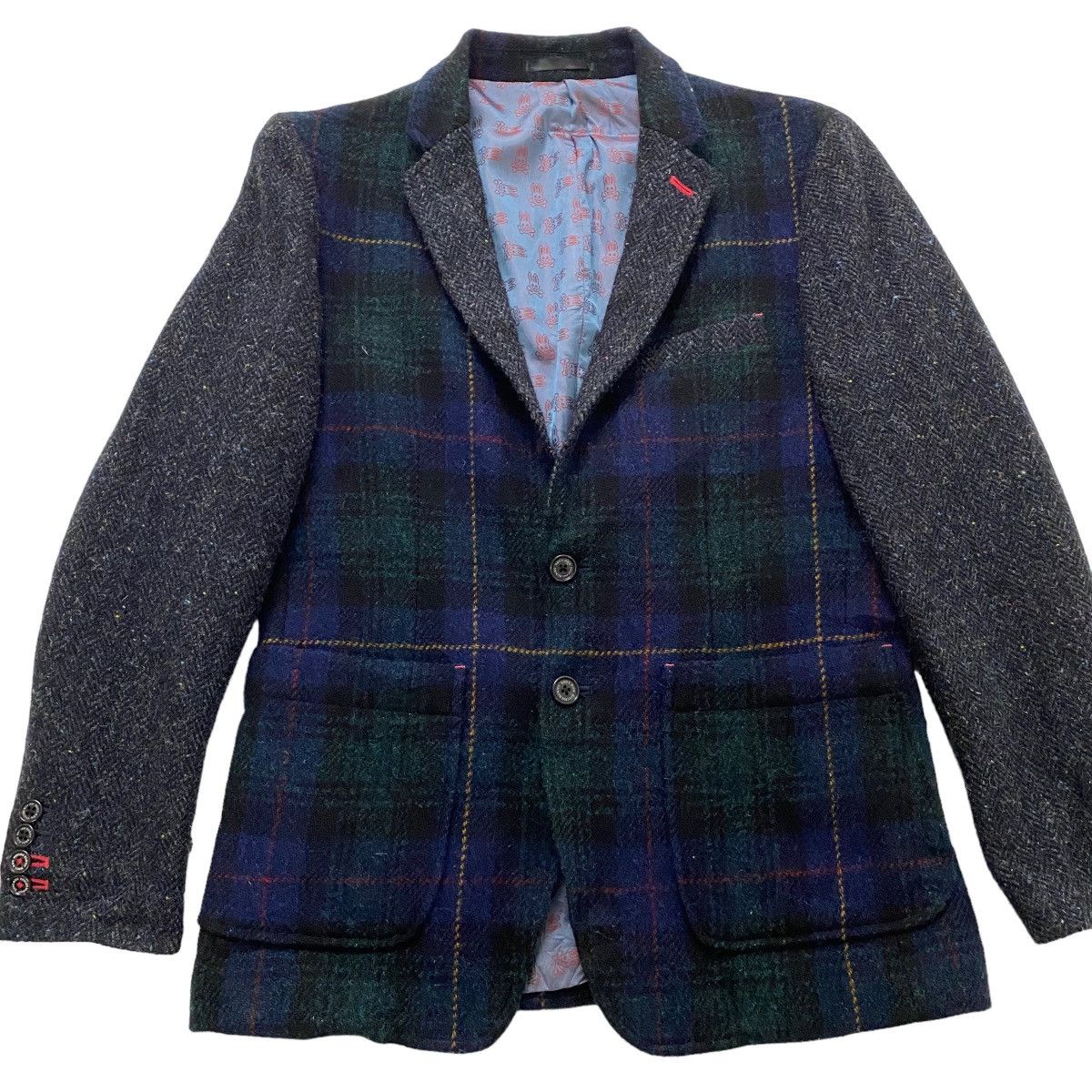 Harris Tweed × Japanese Brand × Psycho Bunny ☀️Harris Tweed x Psycho Bunny wool tartan multicolor jacket Size US S / EU 44-46 / 1 - 4 Thumbnail