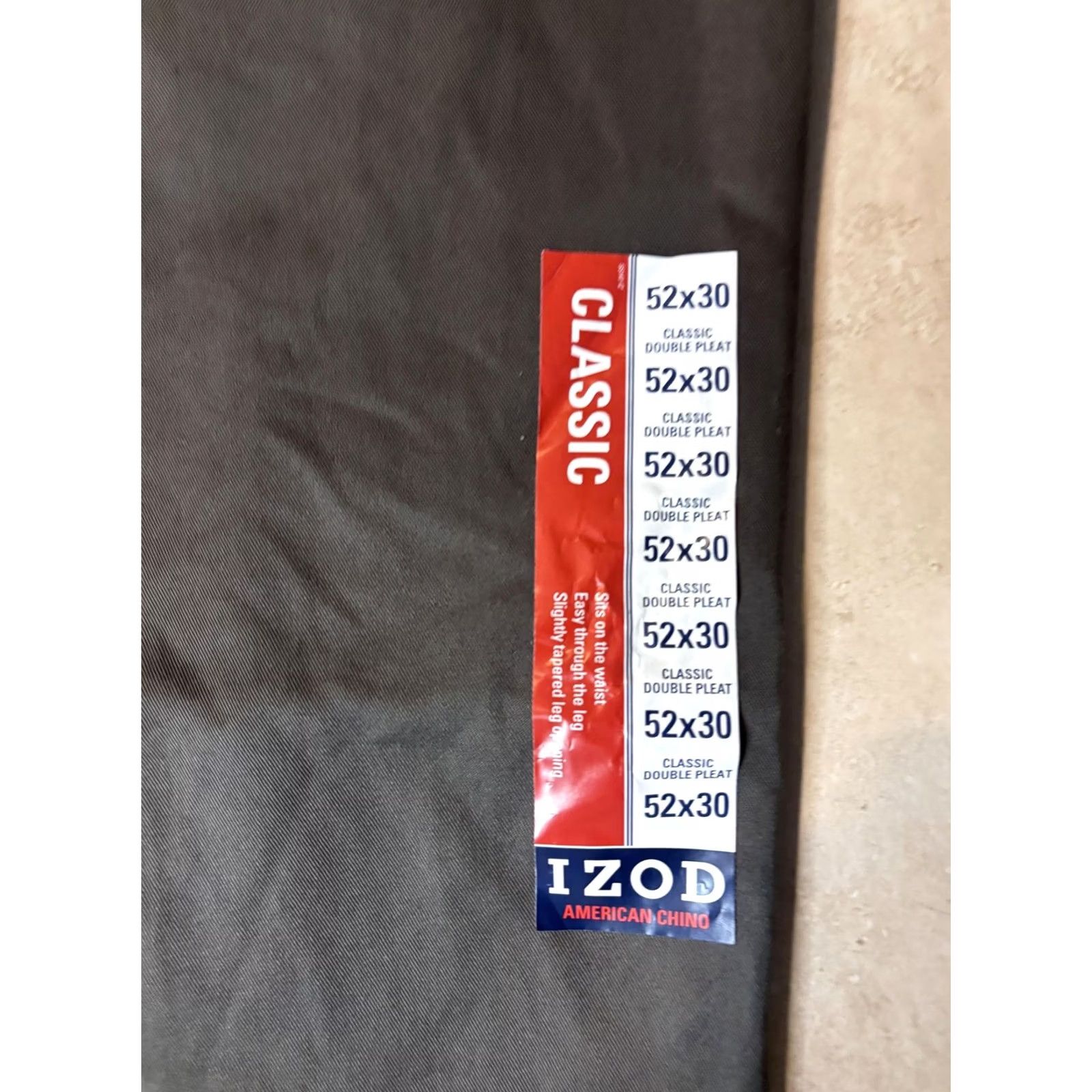 Izod Izod Mens Pants 52x30 Green Chino Classic Double Pleat Big & Tall Non Iron Size US 36 / EU 52 - 5 Thumbnail