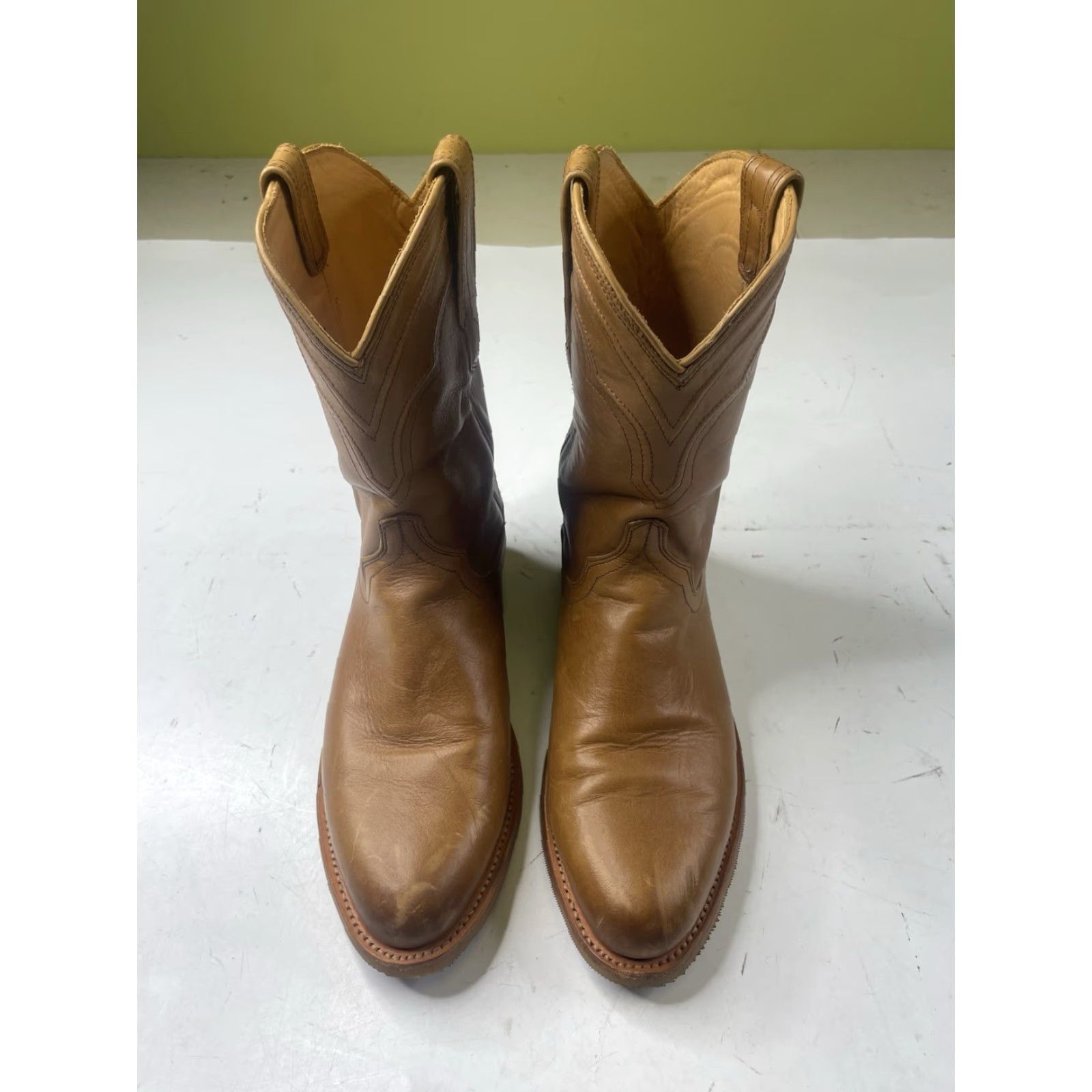 Tecovas Tecovas The Jake Boots Men Western Leather Rubber Outsole Cowboy Brown 8.5D Round Toe Pull On Leather Shaft Mid-Calf Tecovas The Jake Model Size US 9 / EU 42 - 2 Thumbnail