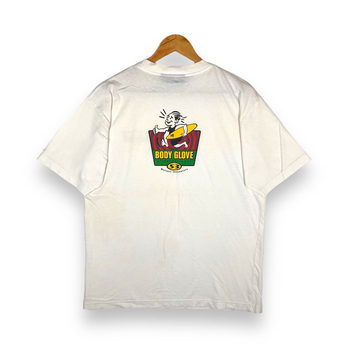 image of Y2K Body Glove International 53 Wetsuit Innovators Surf Tee in White, Men's (Size Medium)