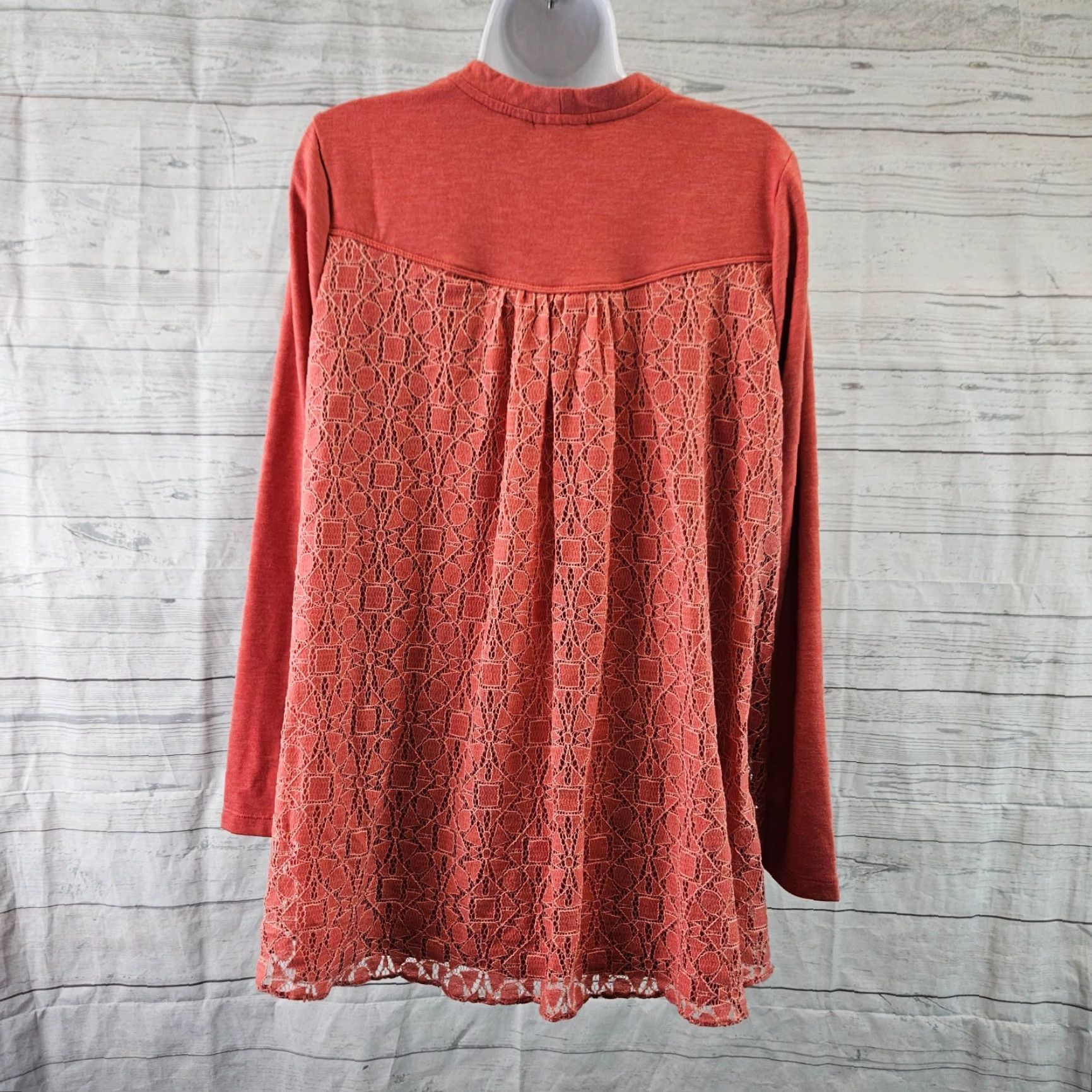 Vintage LOGO Lounge Lori Goldstein Womens Sweatshirt Zip Up Slim Red Lace Overlay Medium Size M / US 6-8 / IT 42-44 - 4 Thumbnail