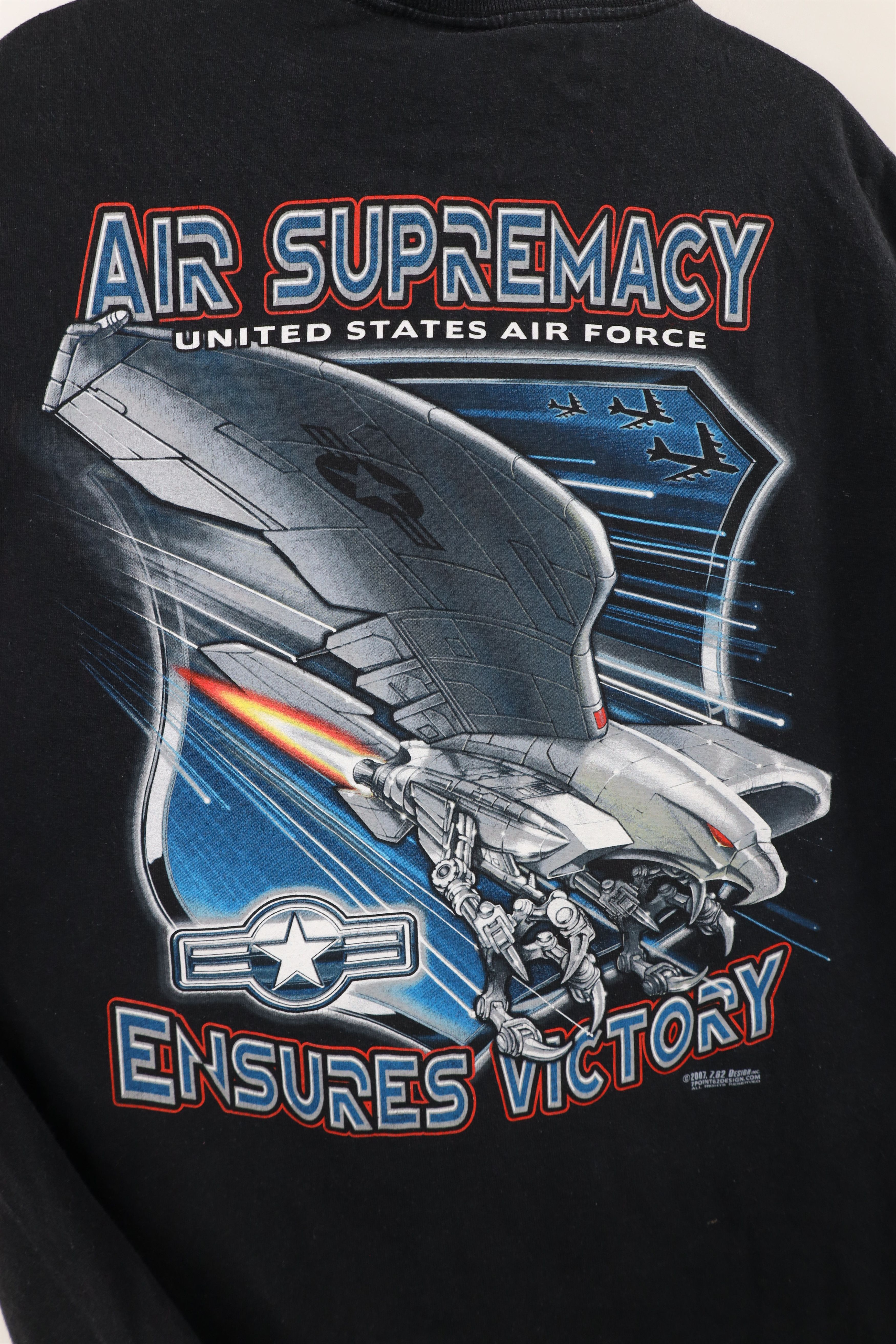 Vintage Vintage Y2K 2007 United States Air Force Jet Plane T-Shirt Size US XL / EU 56 / 4 - 10 Thumbnail