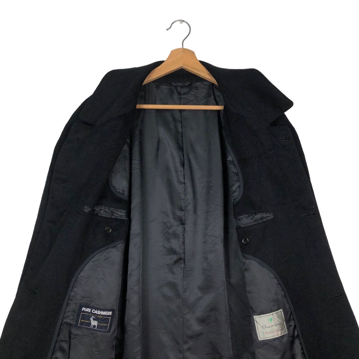 Issey Miyake Rich Black Vintage Wool Long Jacket Herringbone DonatoVinci Size US L / EU 52-54 / 3 - 15 Thumbnail