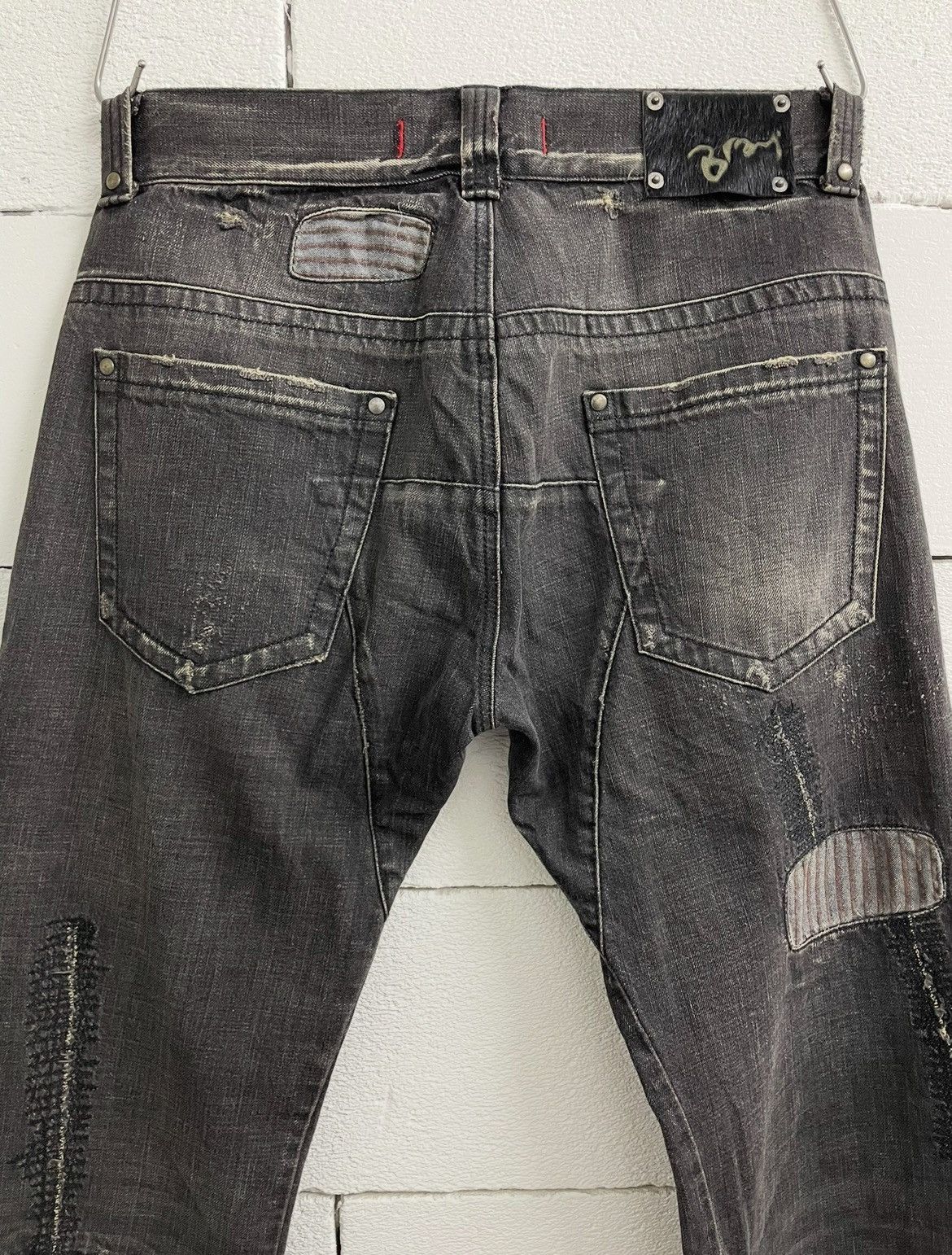 Bray Steve Alan × Designer Designer Distressed Denim Patchwork Size US 33 - 7 Thumbnail