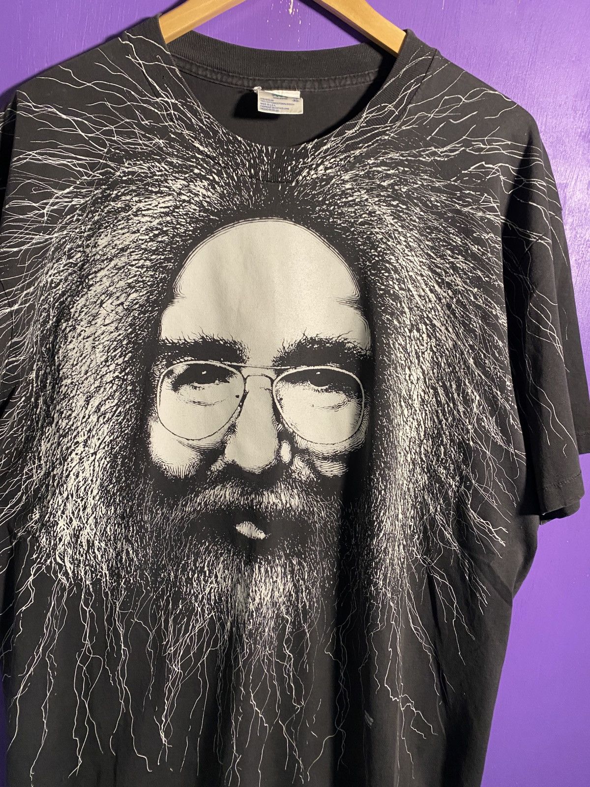 Band Tees Vintage 1993 Jerry Garcia AOP faded t-shirt Size US XL / EU 56 / 4 - 3 Thumbnail
