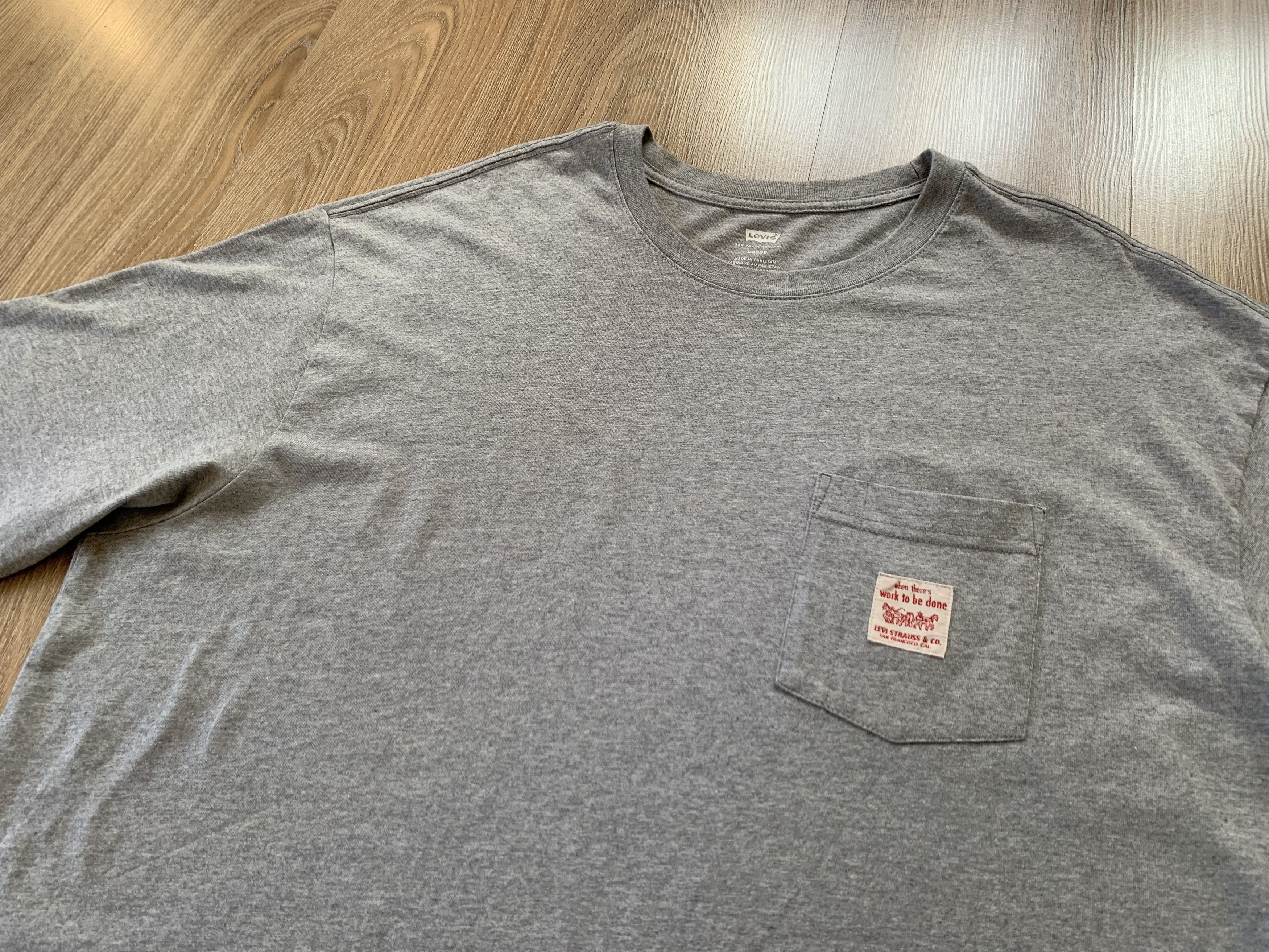 Levi's Levis Grey Cotton T Shirt Size US L / EU 52-54 / 3 - 4 Thumbnail