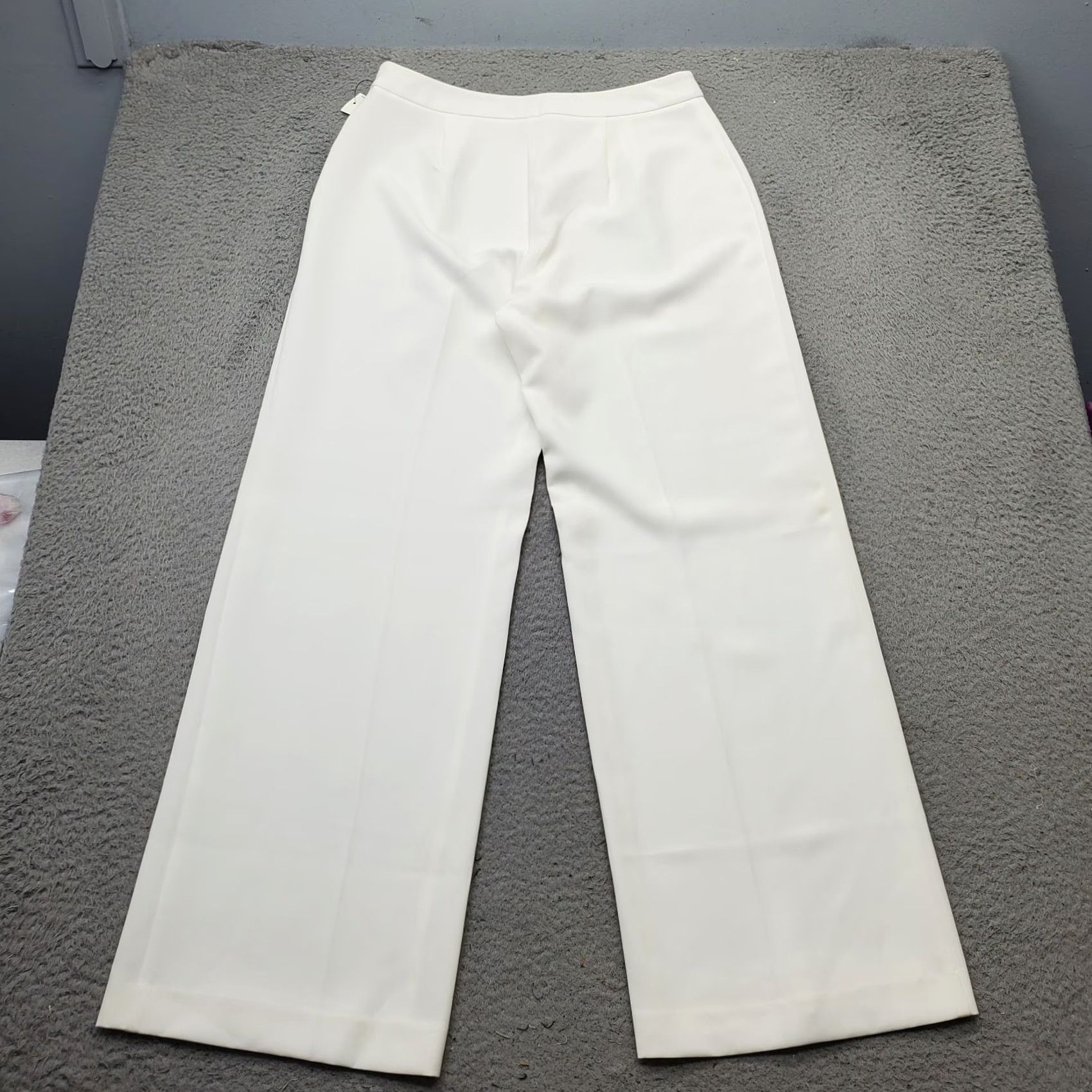 Bar III Bar III Women’s White Ankle Pants 6 Stretch Pleated Elastic Waist Straight Leg Pants Size 28" / US 6 / IT 42 - 2 Thumbnail