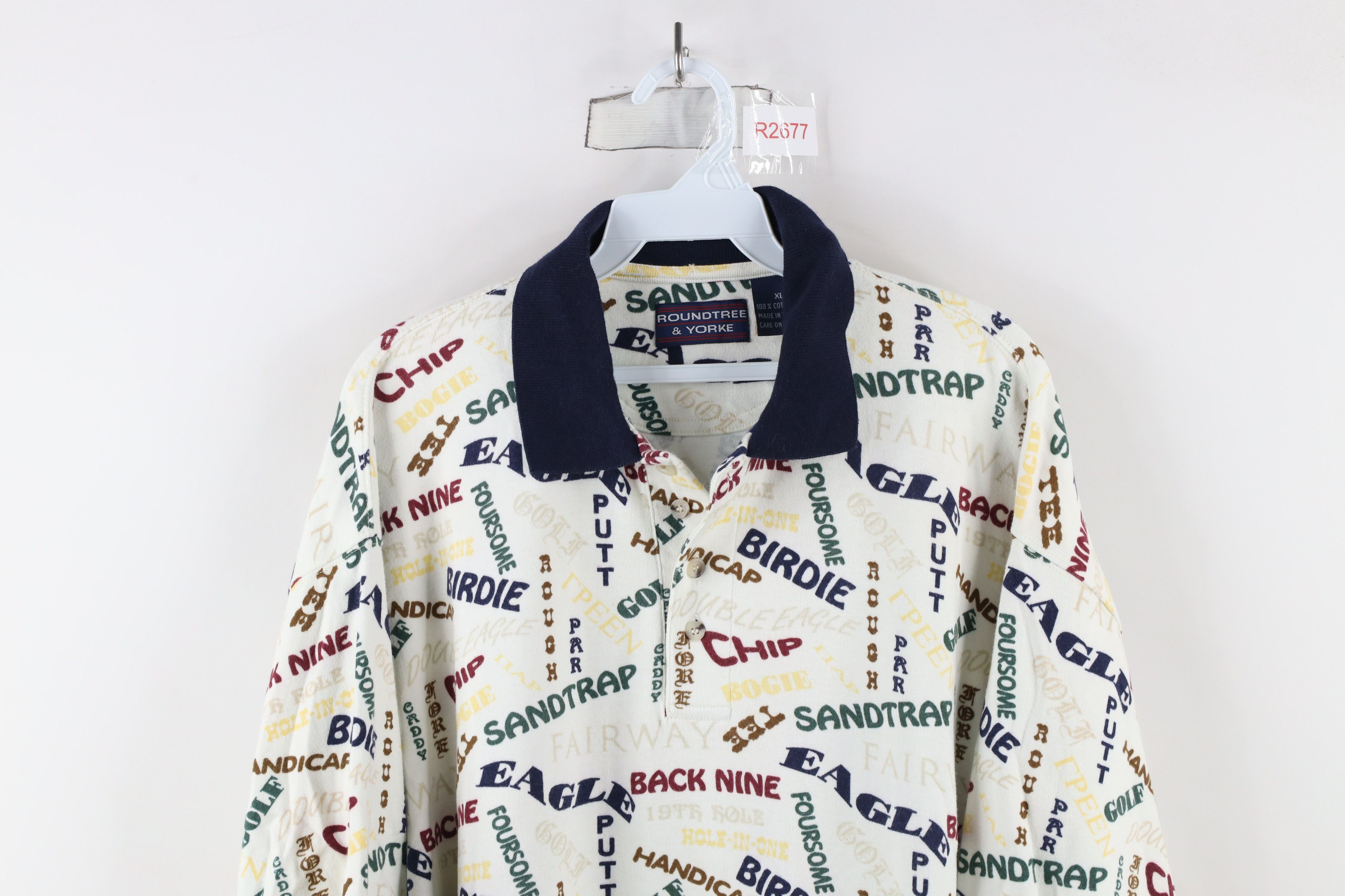 Vintage Vintage 90s Streetwear Over Print Collared Polo Shirt Cotton Size US XL / EU 56 / 4 - 2 Thumbnail
