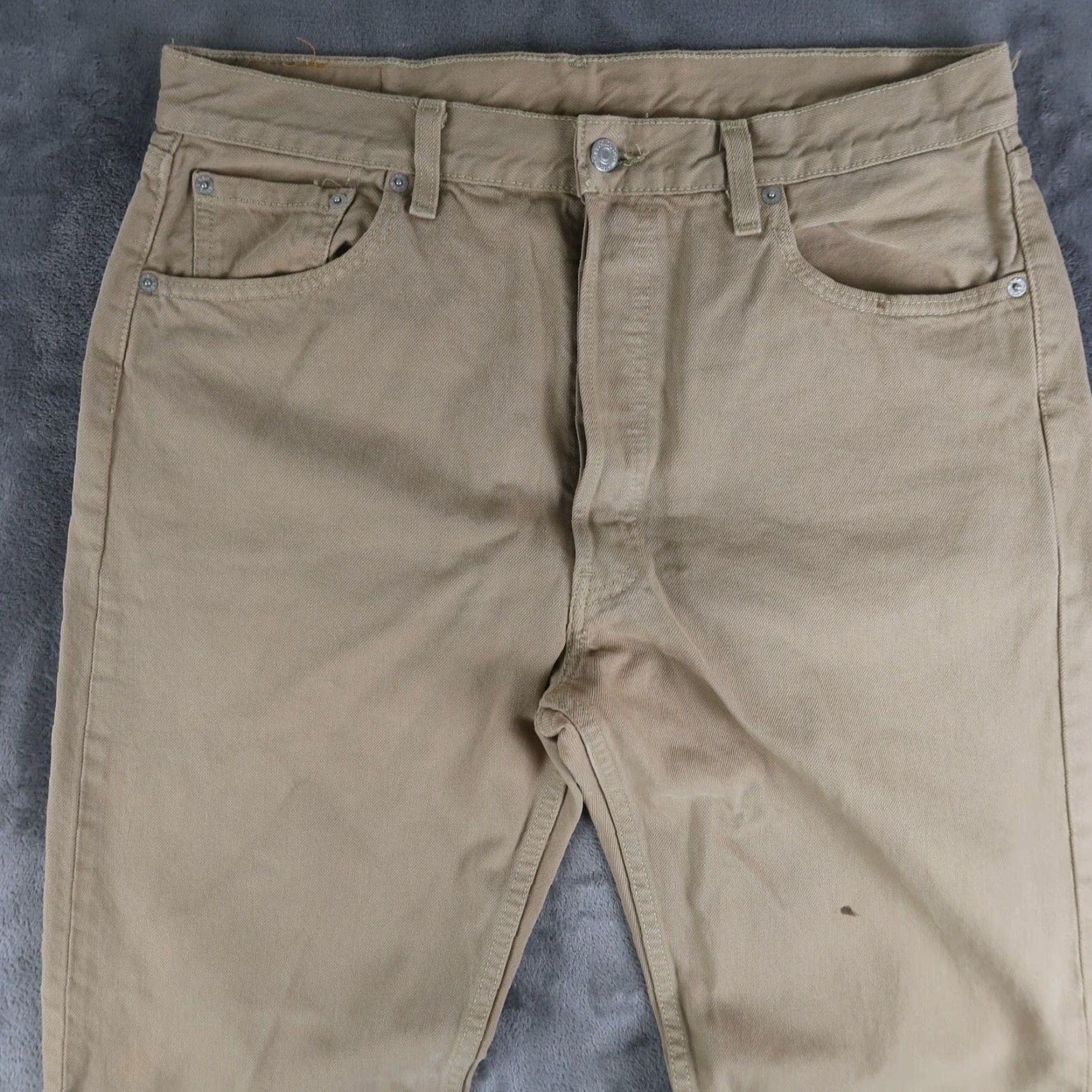 Levi's VINTAGE Levi's 501 Jeans Straight Denim Khaki 36 Mens 90s USA Buttons Belt Loops 5-Pocket Size US 36 / EU 52 - 3 Thumbnail