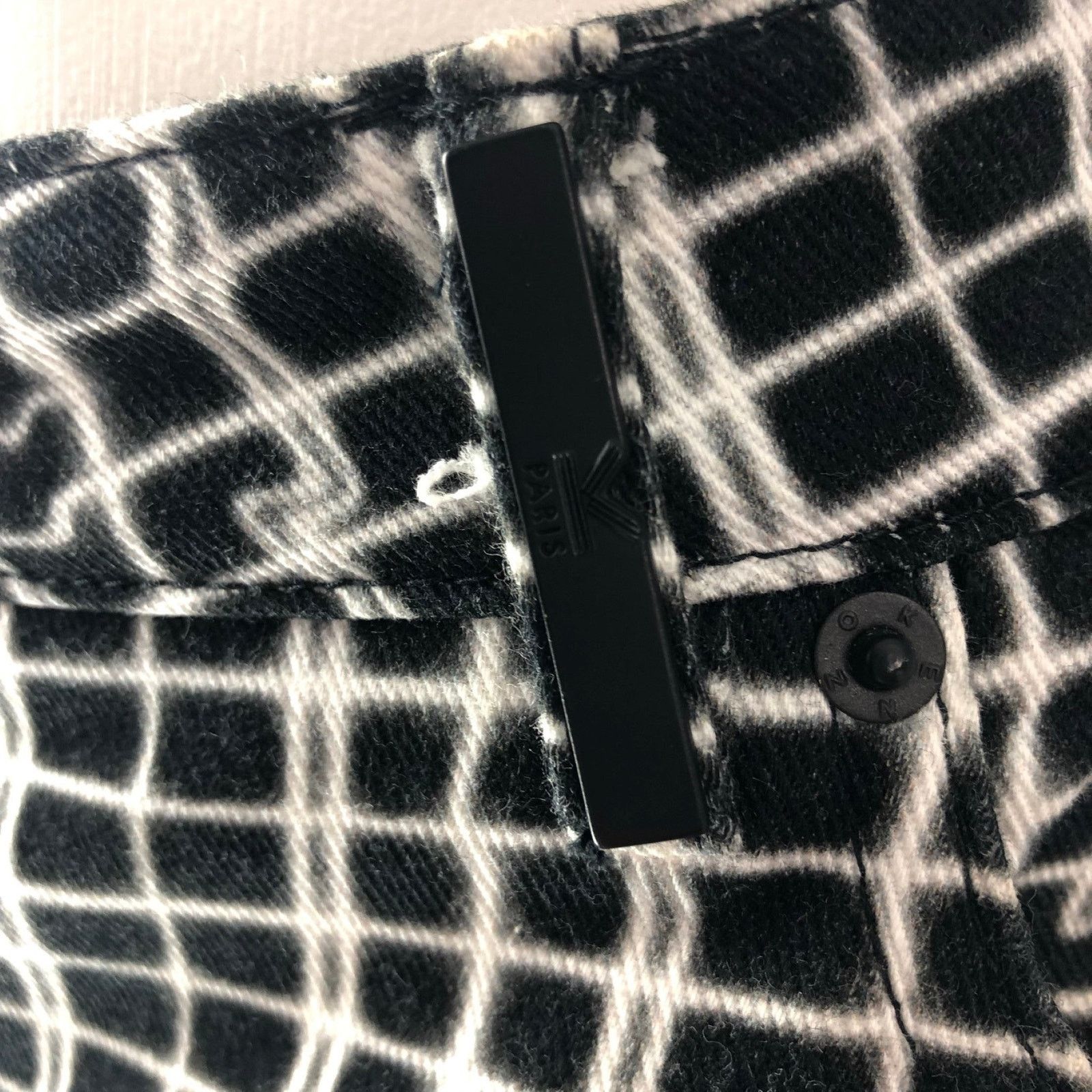 Kenzo KENZO Size 4 Black & White Cotton Print Jeans Size 27" / US 4 / IT 40 - 2 Thumbnail