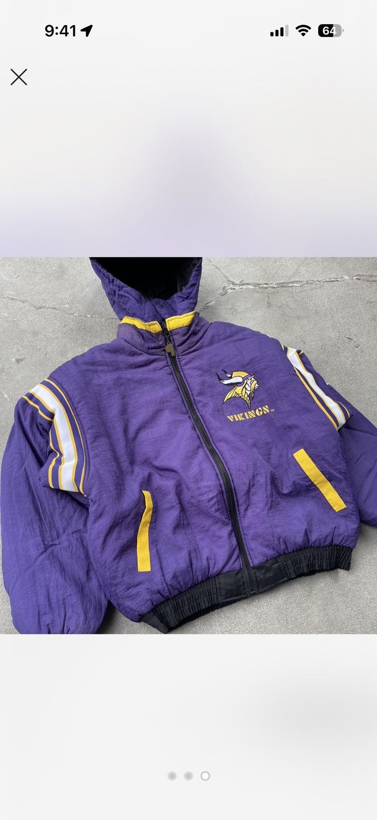 Pro Player Vintage Minnesota Vikings Reversible Puffer Jacket Size US XL / EU 56 / 4 - 3 Thumbnail