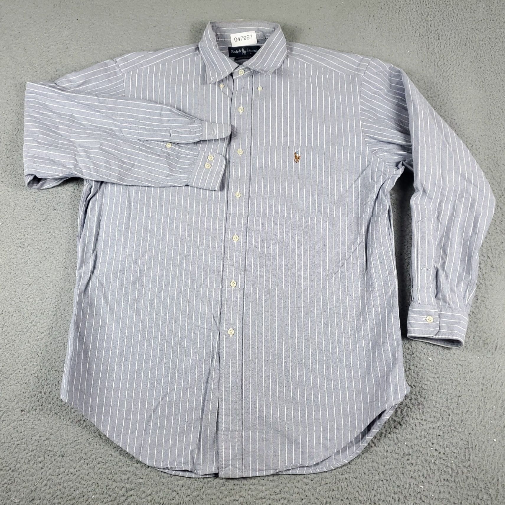 Ralph Lauren Ralph Lauren Shirt Mens 16 Blue Striped Pony Dress Button Up Long Sleeve Shirt Size 42R - 3 Thumbnail