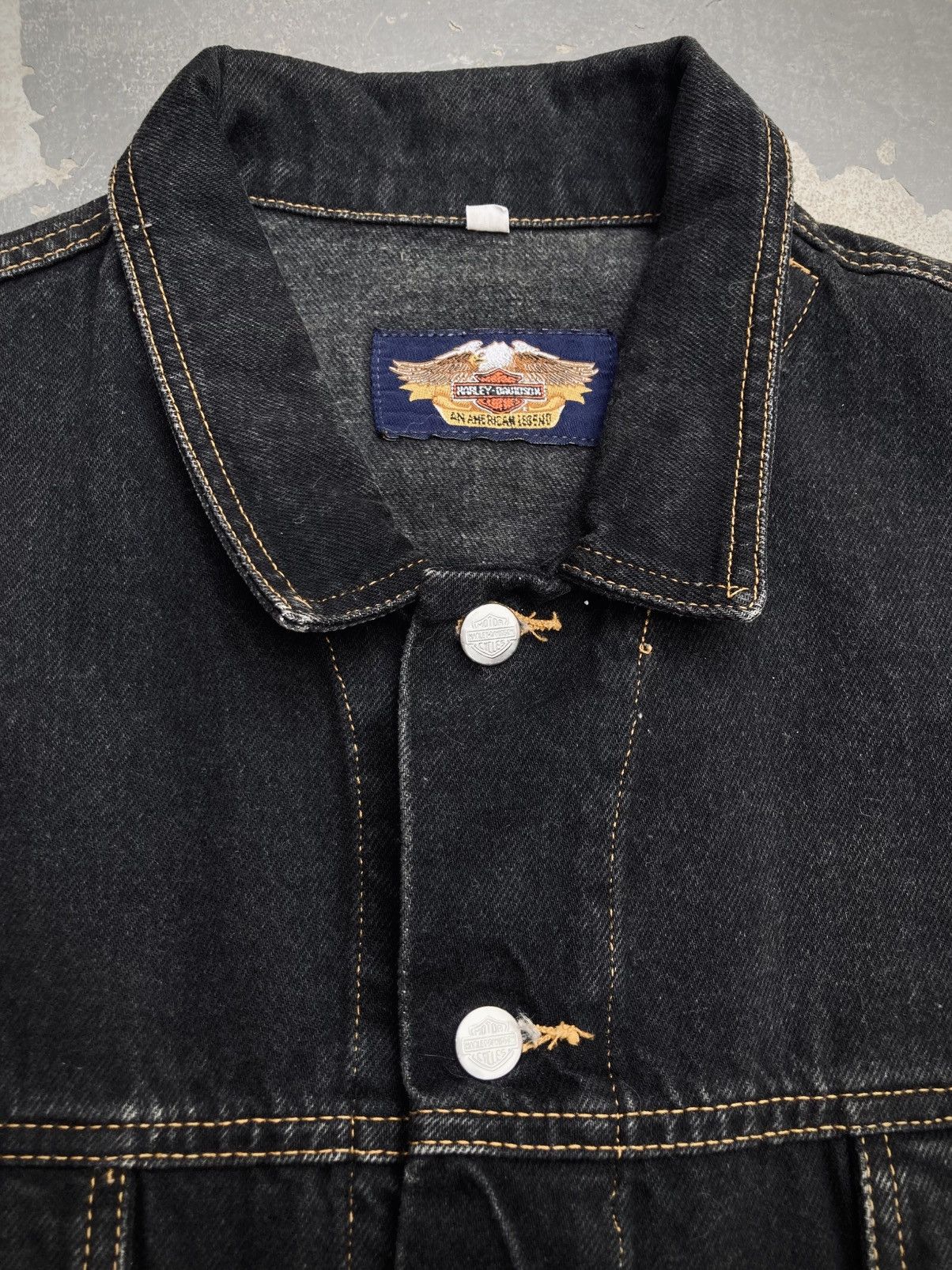 Harley Davidson Vintage Harley Davidson Denim Trucker Jacket Size US XL / EU 56 / 4 - 5 Thumbnail