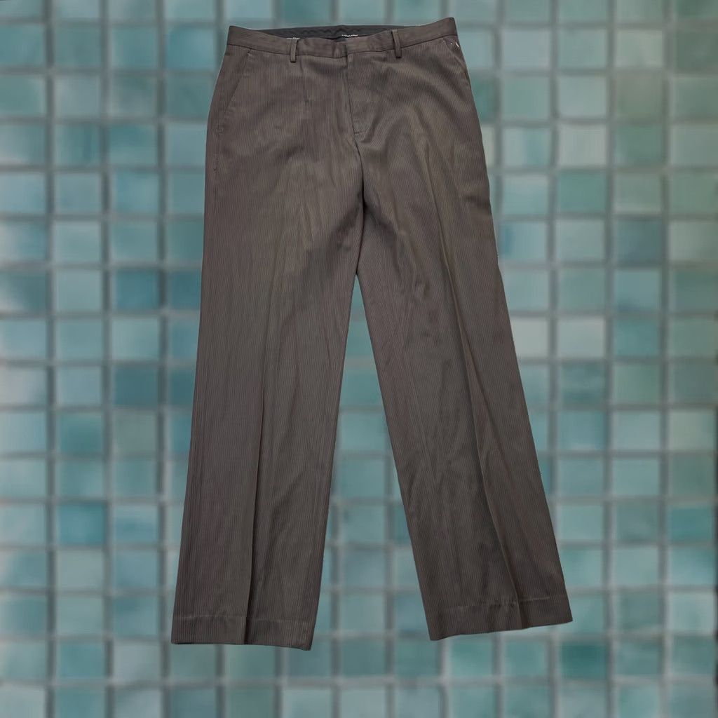 Calvin Klein Calvin Klein Pants Mens 32x32 Brown Dress Straight Leg Pinstripe Business Formal Size US 34 / EU 50 - 1 Thumbnail